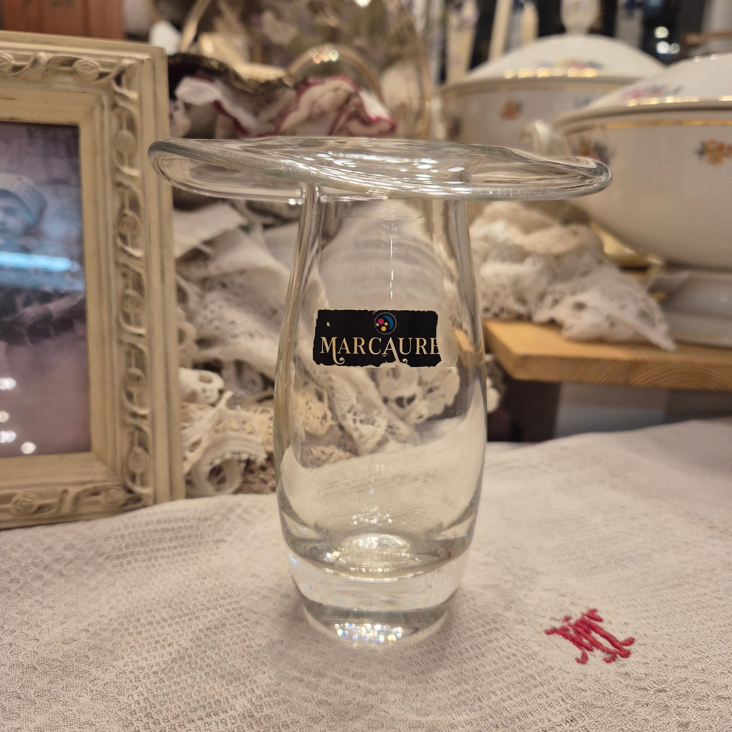 Marc Aurel Glas Vase Vintage Pilzform