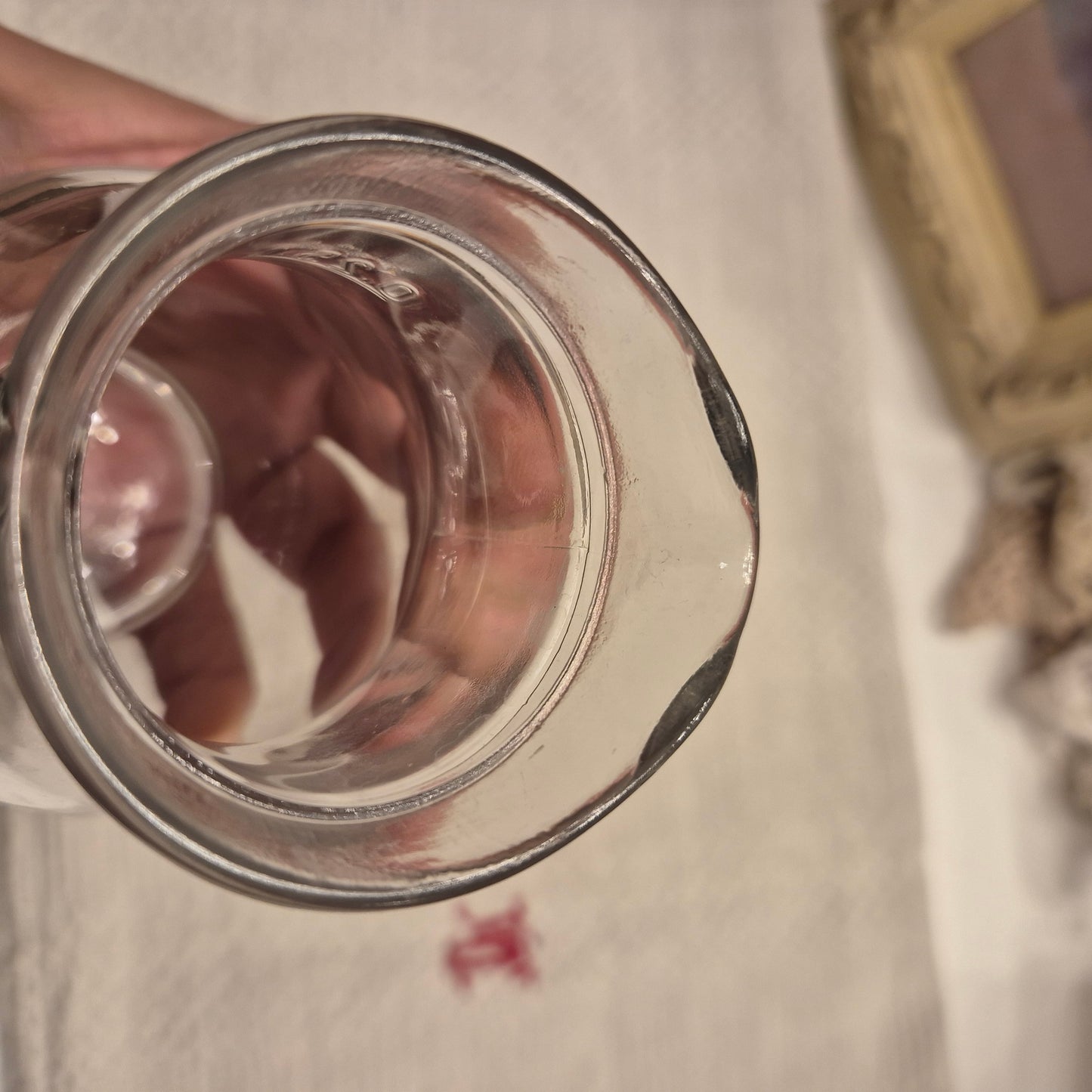 Vintage Milchkännchen Milchkanne Krug Kanne klein Glas 0,25