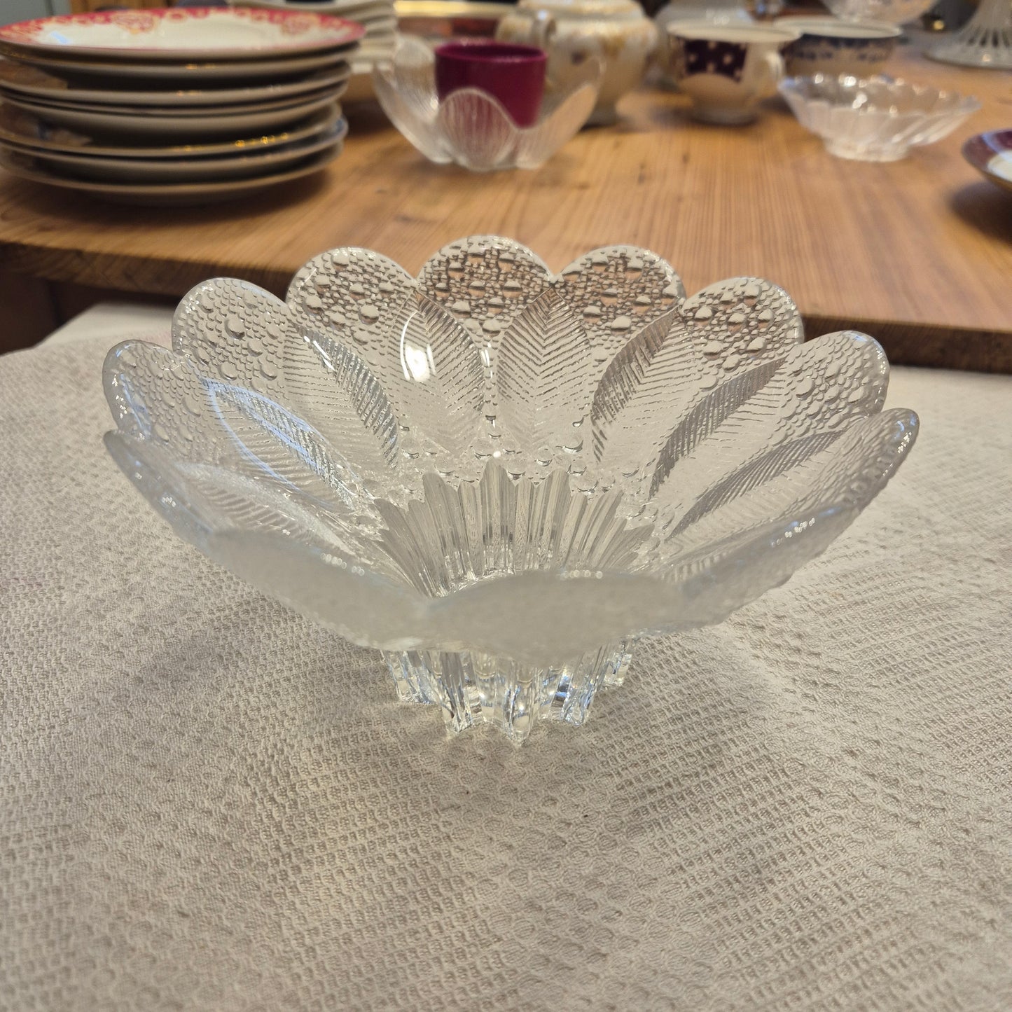 Antike Art Deco Französische Glas Schale Vintage Obstschale Gebäck