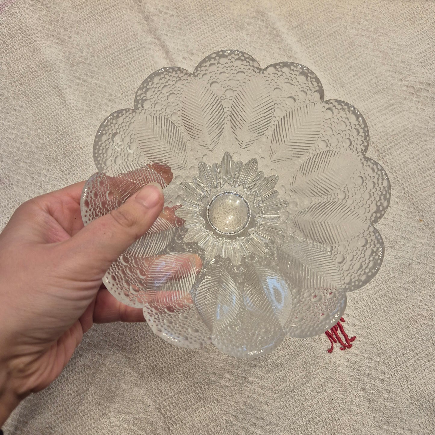 Antike Art Deco Französische Glas Schale Vintage Obstschale Gebäck