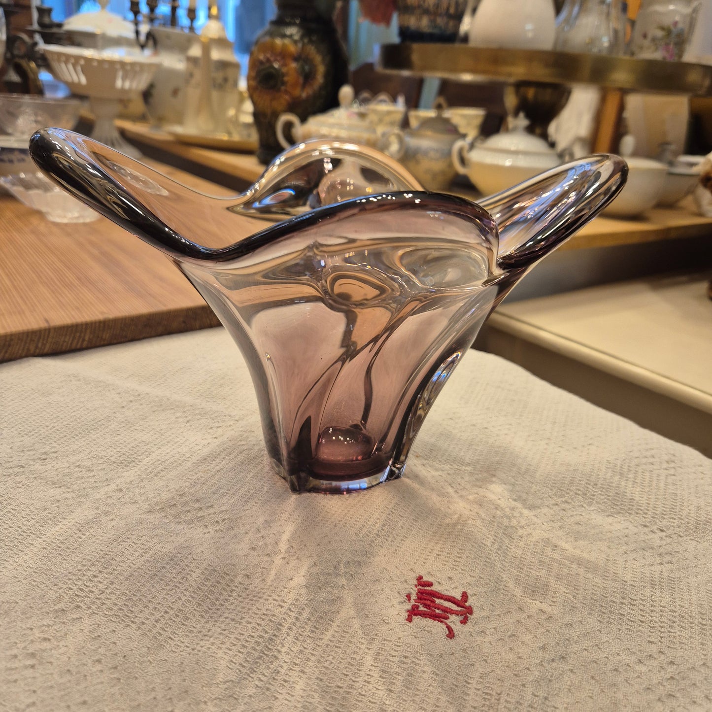 Vintage Glas Schale Bowle 70er Jahre Lila (ähnlich wie Morano)