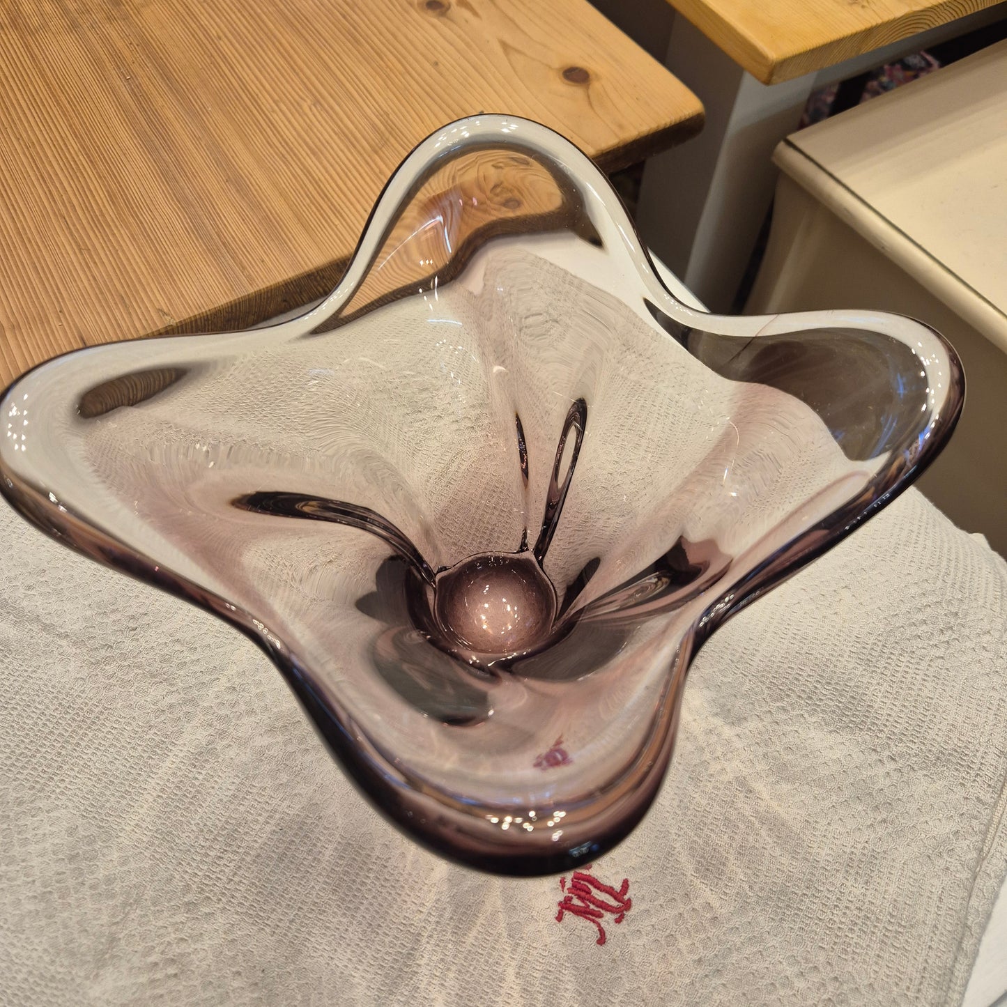 Vintage Glas Schale Bowle 70er Jahre Lila (ähnlich wie Morano)