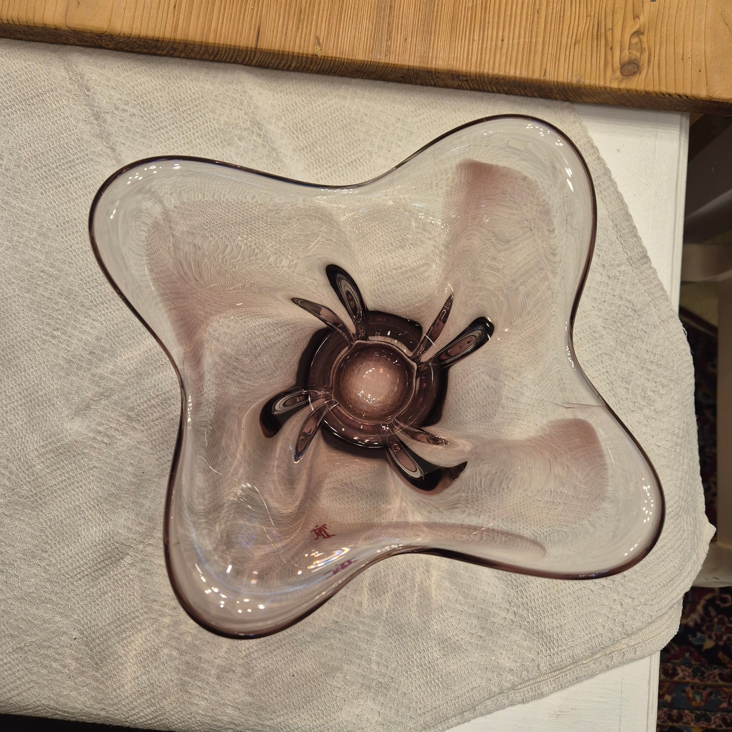 Vintage Glas Schale Bowle 70er Jahre Lila (ähnlich wie Morano)