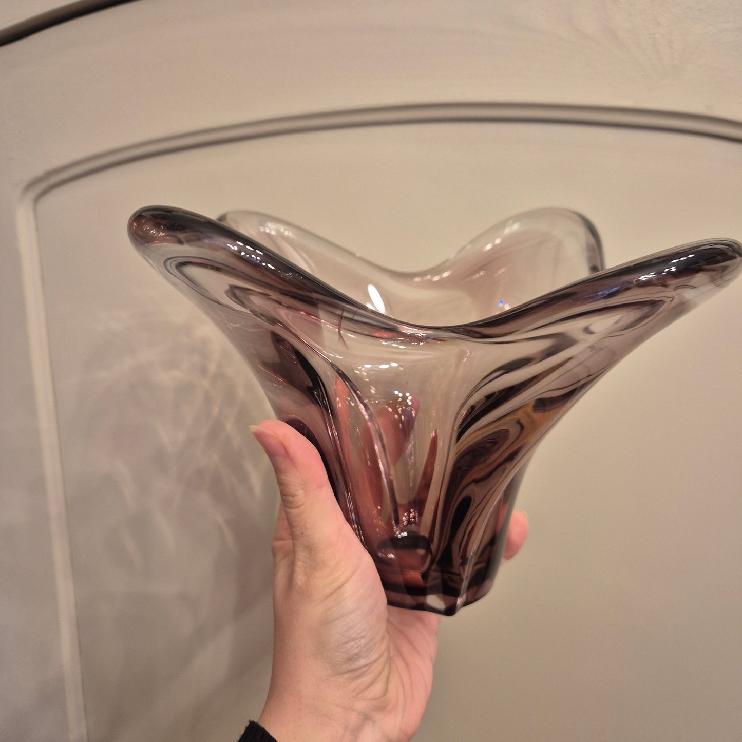 Vintage Glas Schale Bowle 70er Jahre Lila (ähnlich wie Morano)