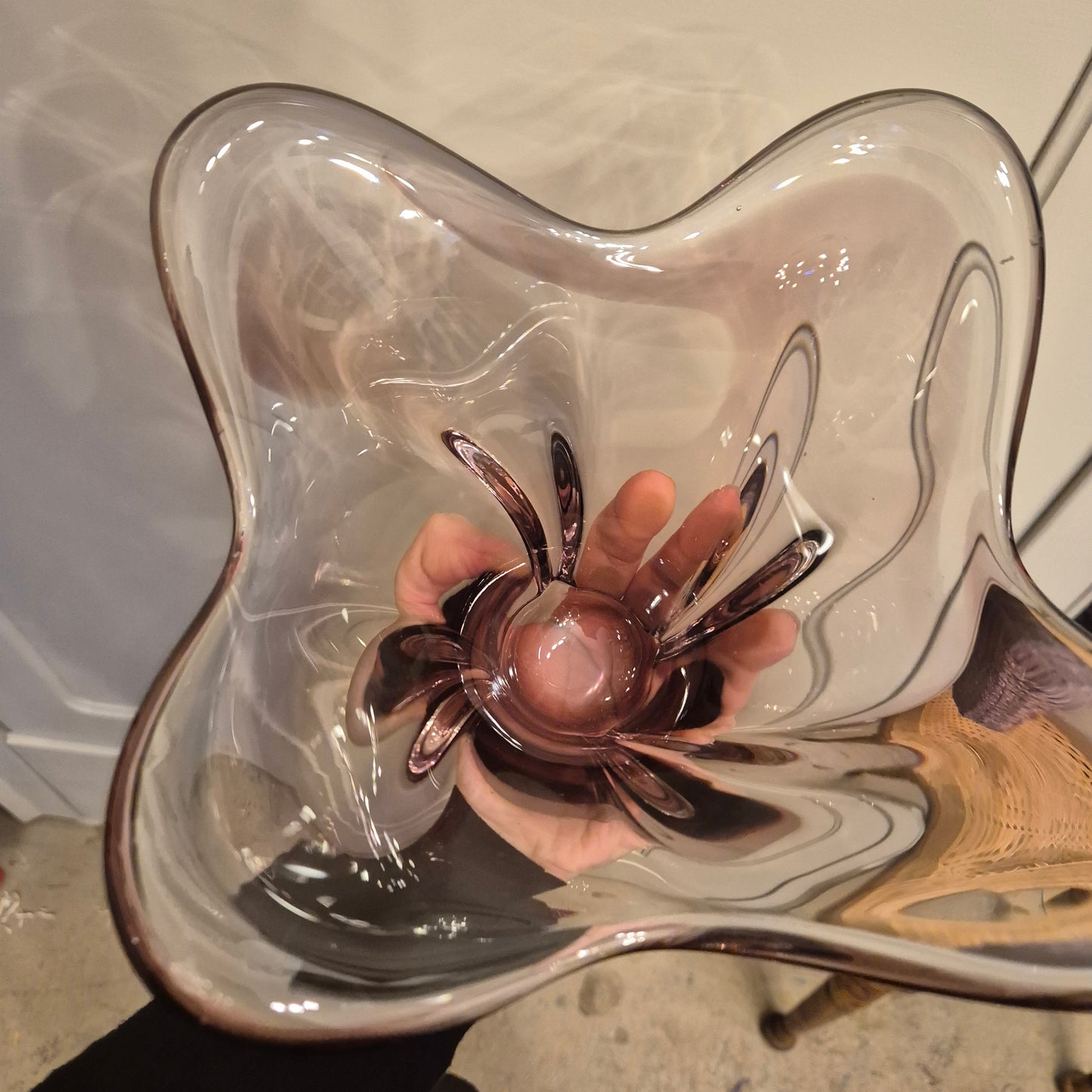 Vintage Glas Schale Bowle 70er Jahre Lila (ähnlich wie Morano)