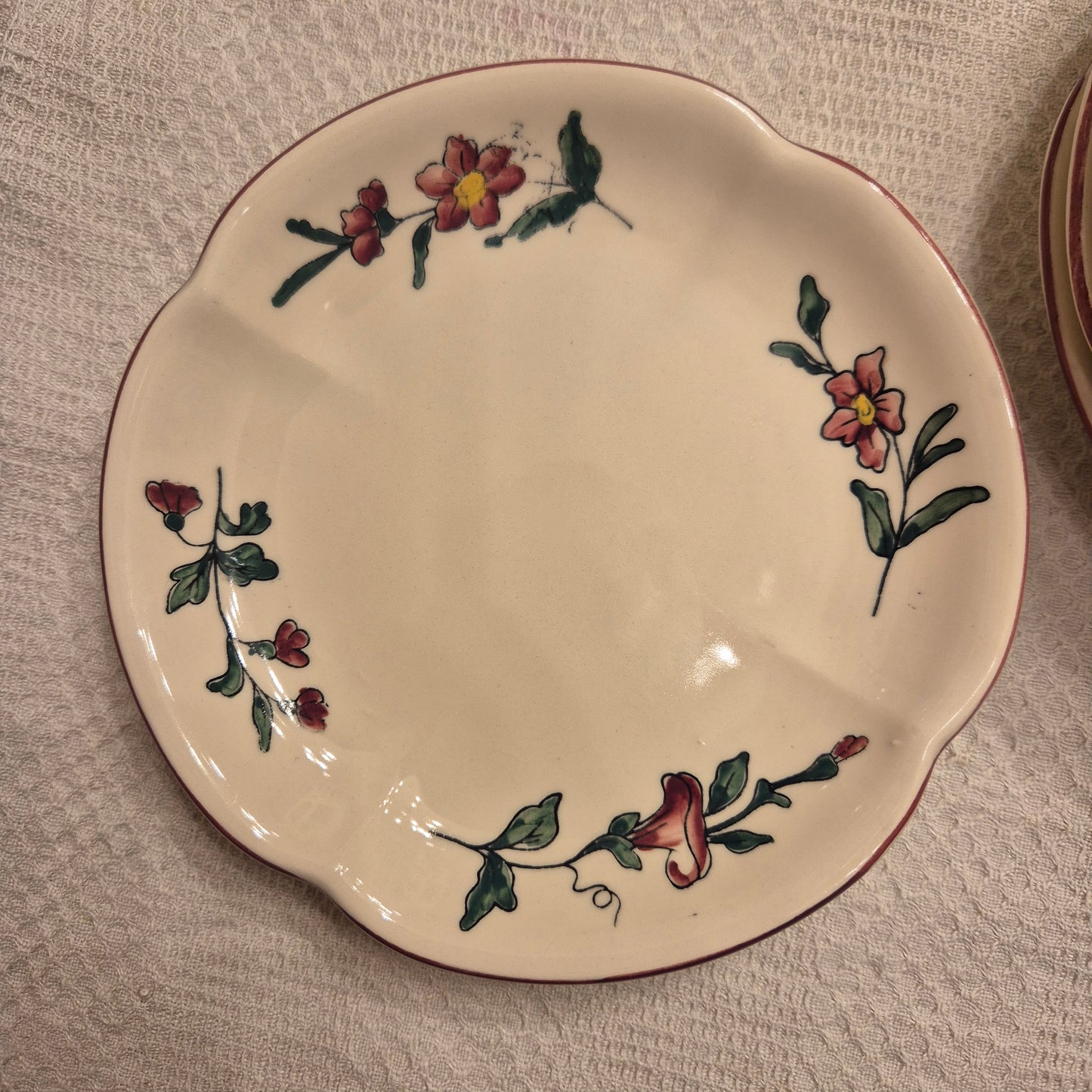 6x Vintage Zell am Harmersbach Alt Straßburg kleine Teller Keramik Blumen