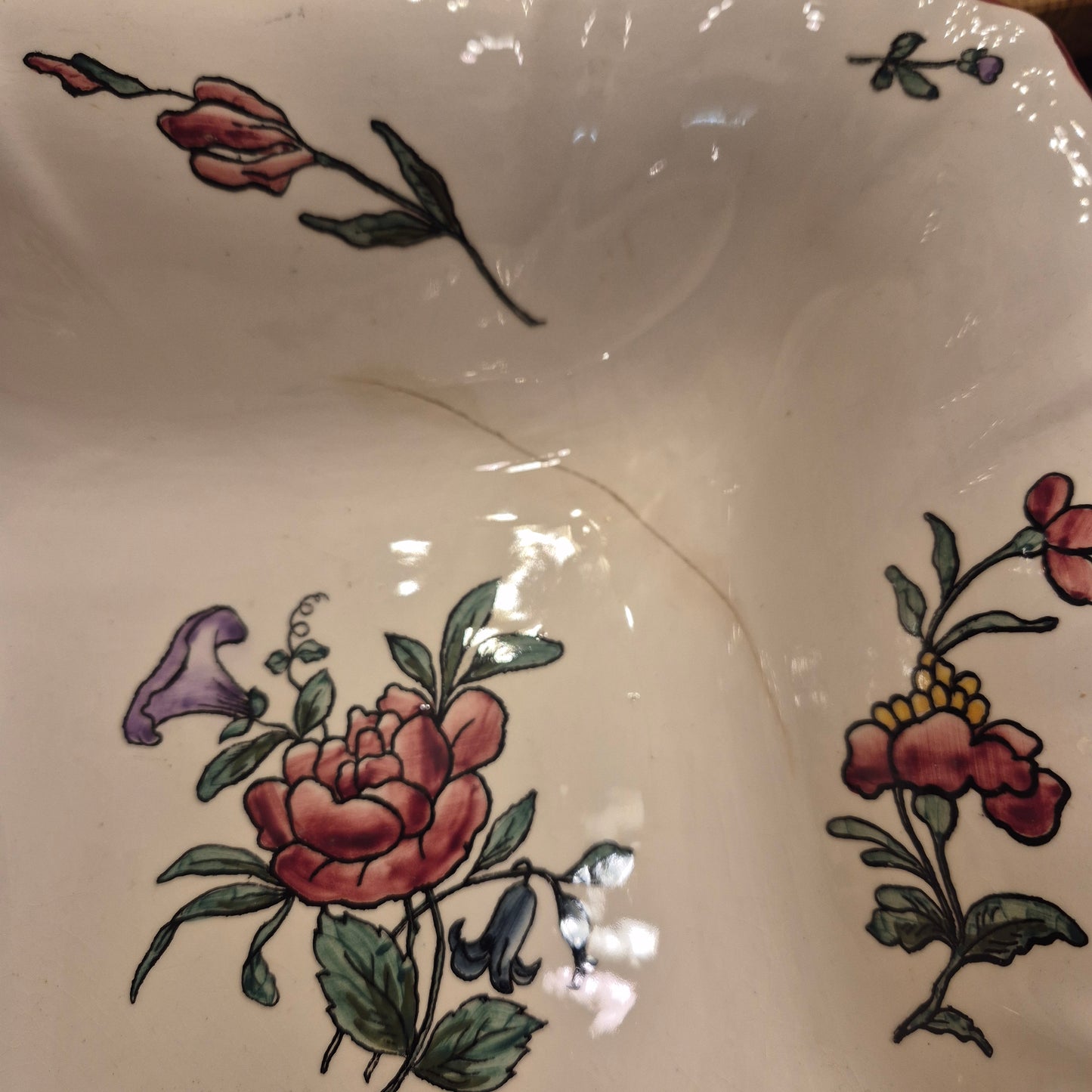Vintage Zell am Harmersbach Alt Straßburg Servierschüsseln Schüsseln Keramik Blumen