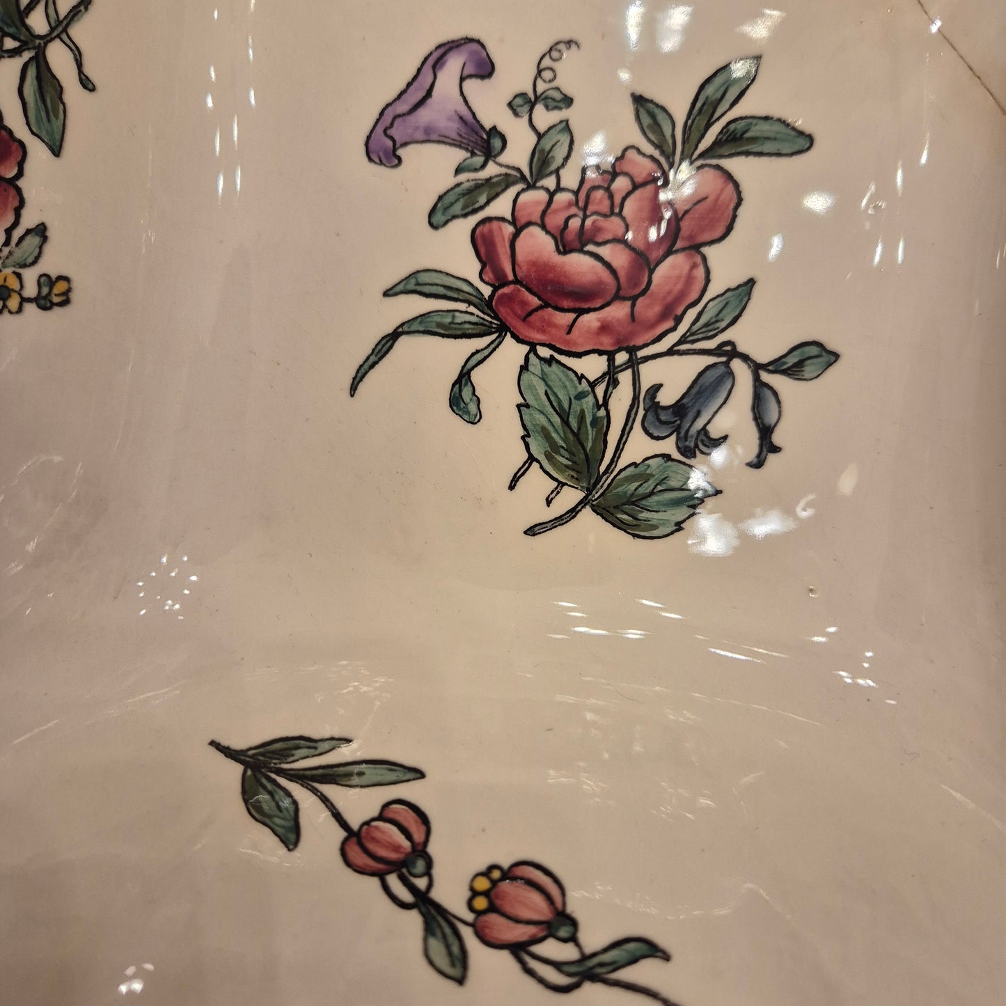 Vintage Zell am Harmersbach Alt Straßburg Servierschüsseln Schüsseln Keramik Blumen
