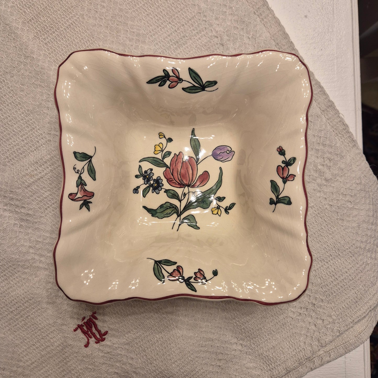 Vintage Zell am Harmersbach Alt Straßburg Servierschüsseln Schüsseln Keramik Blumen