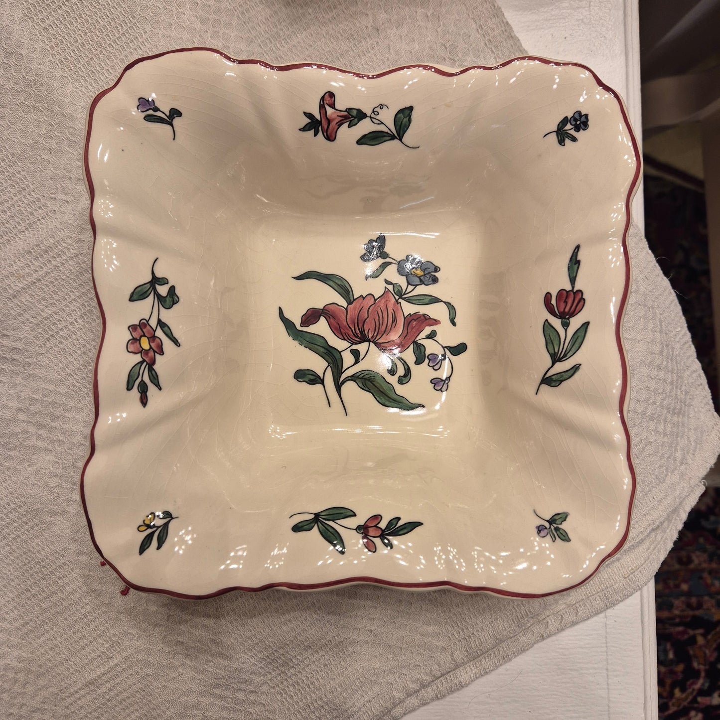 Vintage Zell am Harmersbach Alt Straßburg Servierschüsseln Schüsseln Keramik Blumen