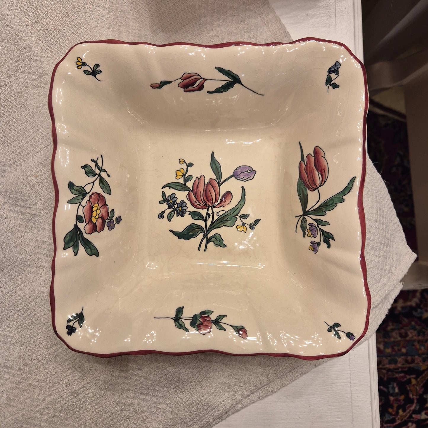 Vintage Zell am Harmersbach Alt Straßburg Servierschüsseln Schüsseln Keramik Blumen