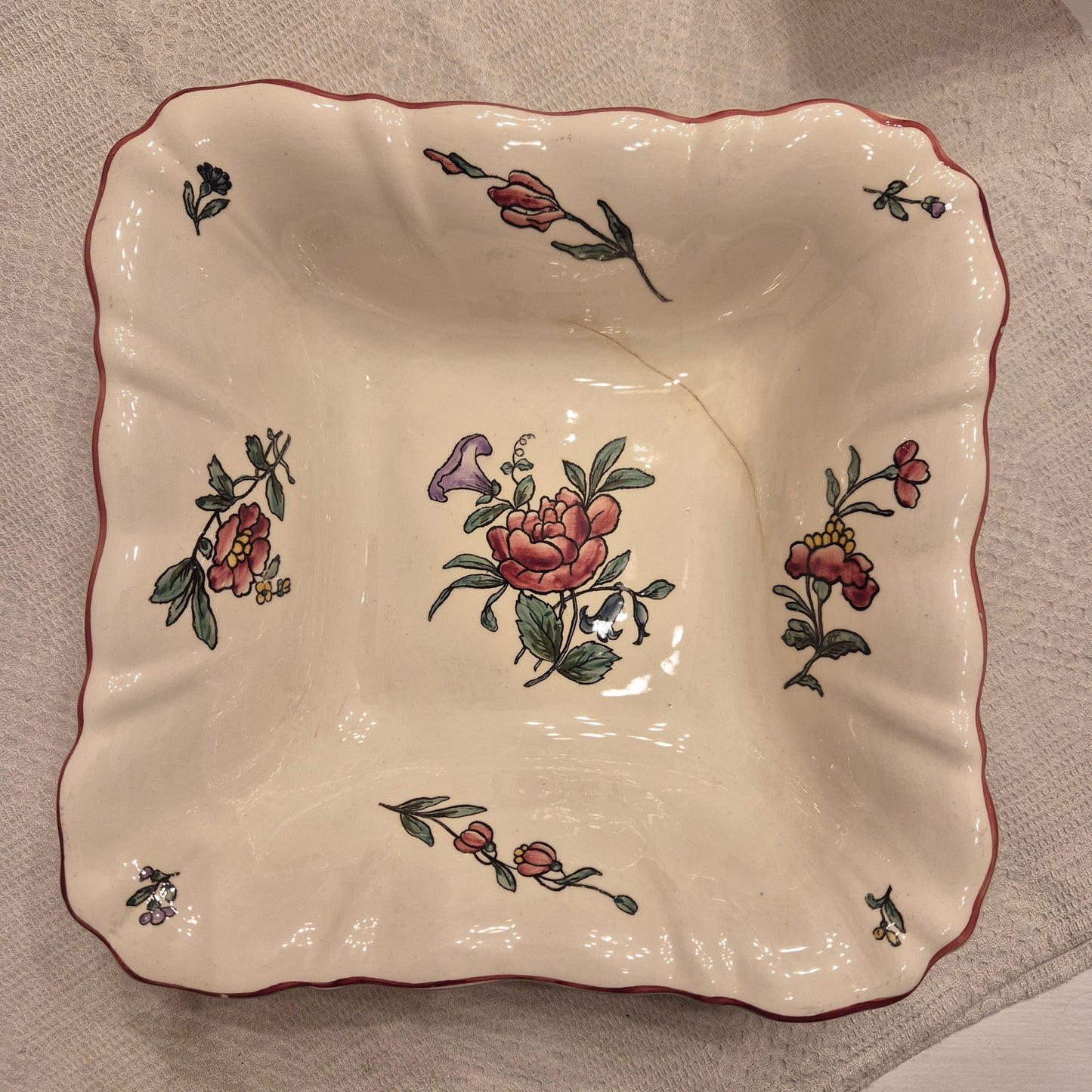 Vintage Zell am Harmersbach Alt Straßburg Servierschüsseln Schüsseln Keramik Blumen