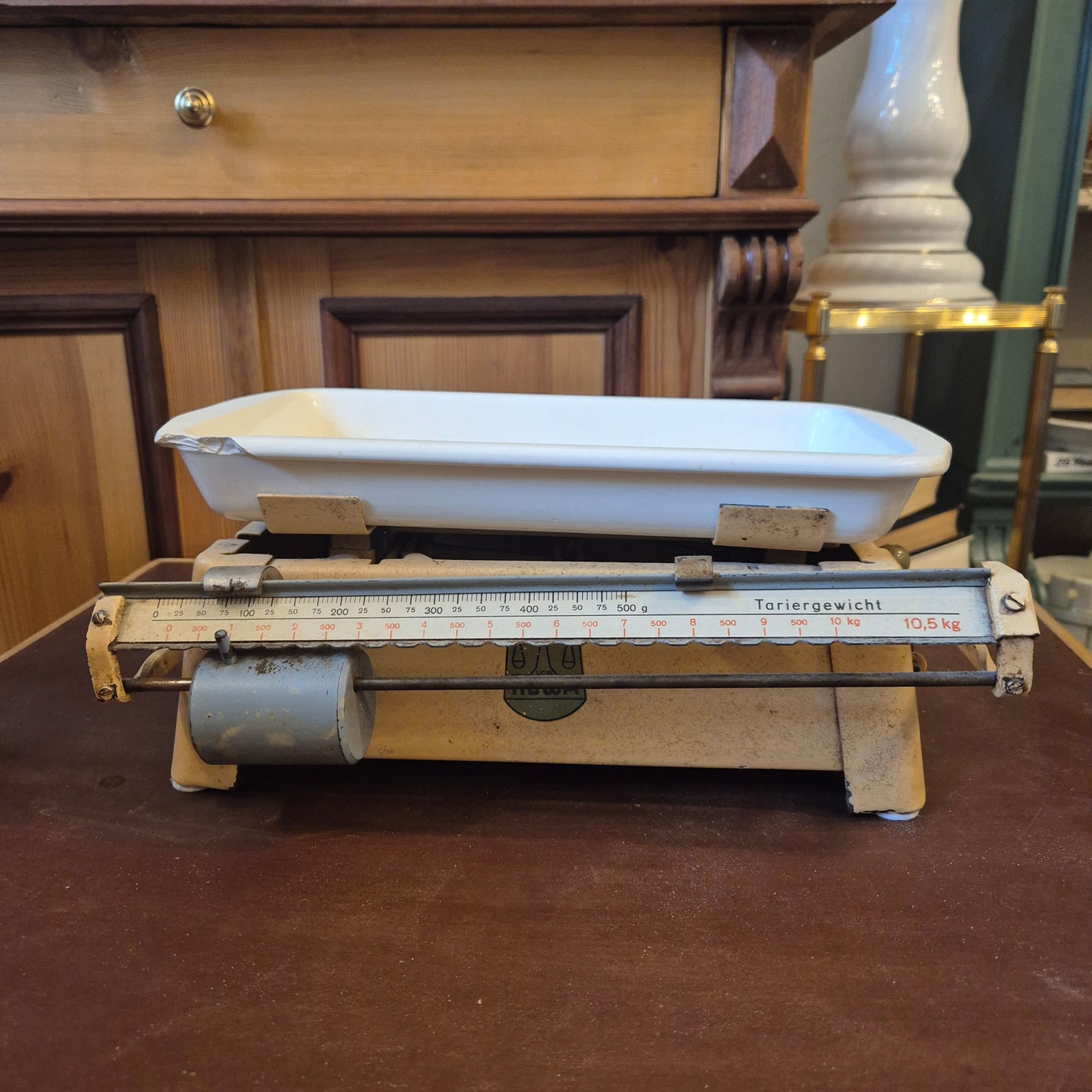 Vintage Nowa Waage VEB Haushaltswaage aus DDR Küchenwaage Deko (Beschädigt)