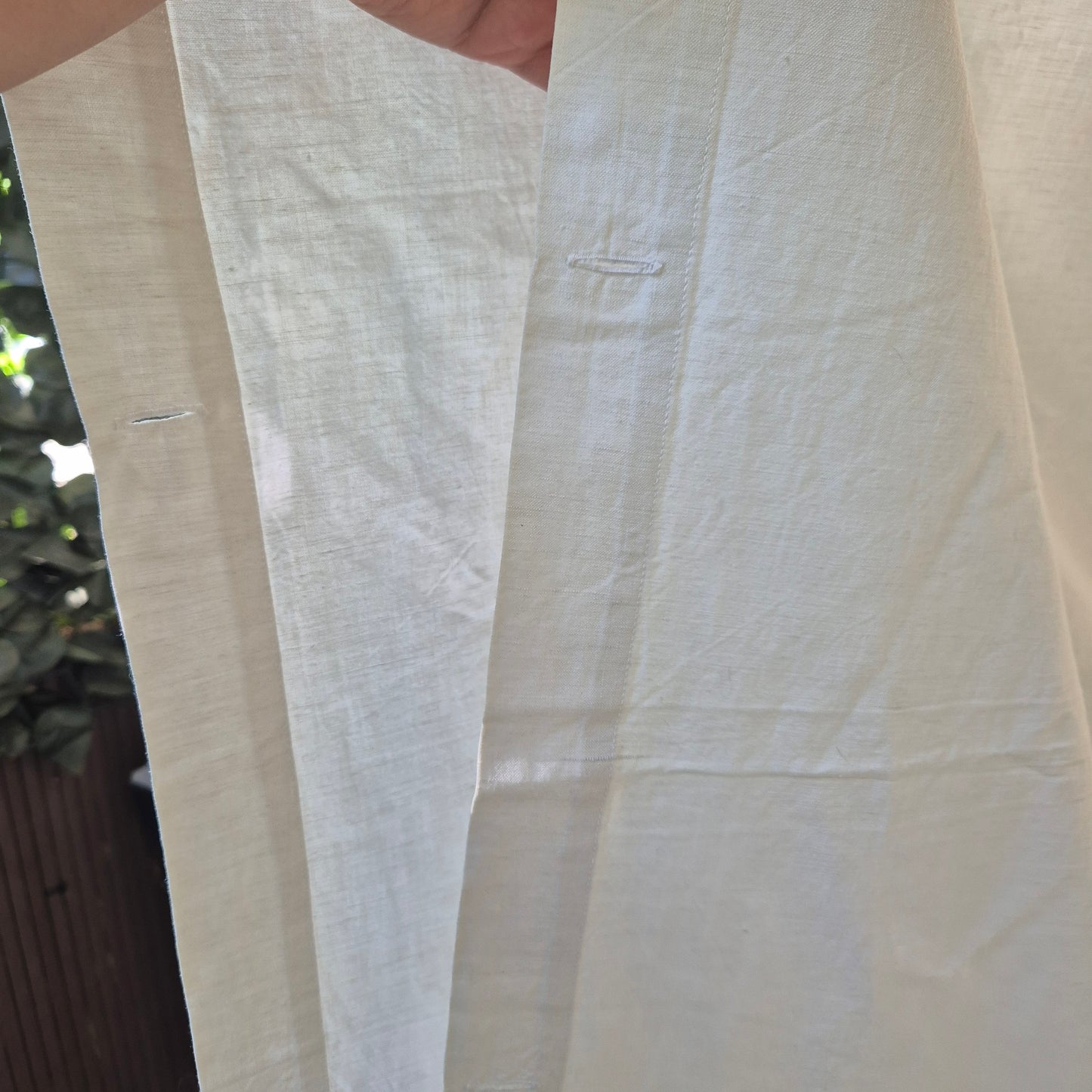 Antikes Bettlaken/Bettüberwurf Baumwolle mit Monogramm M.S. 150x235cm weiß