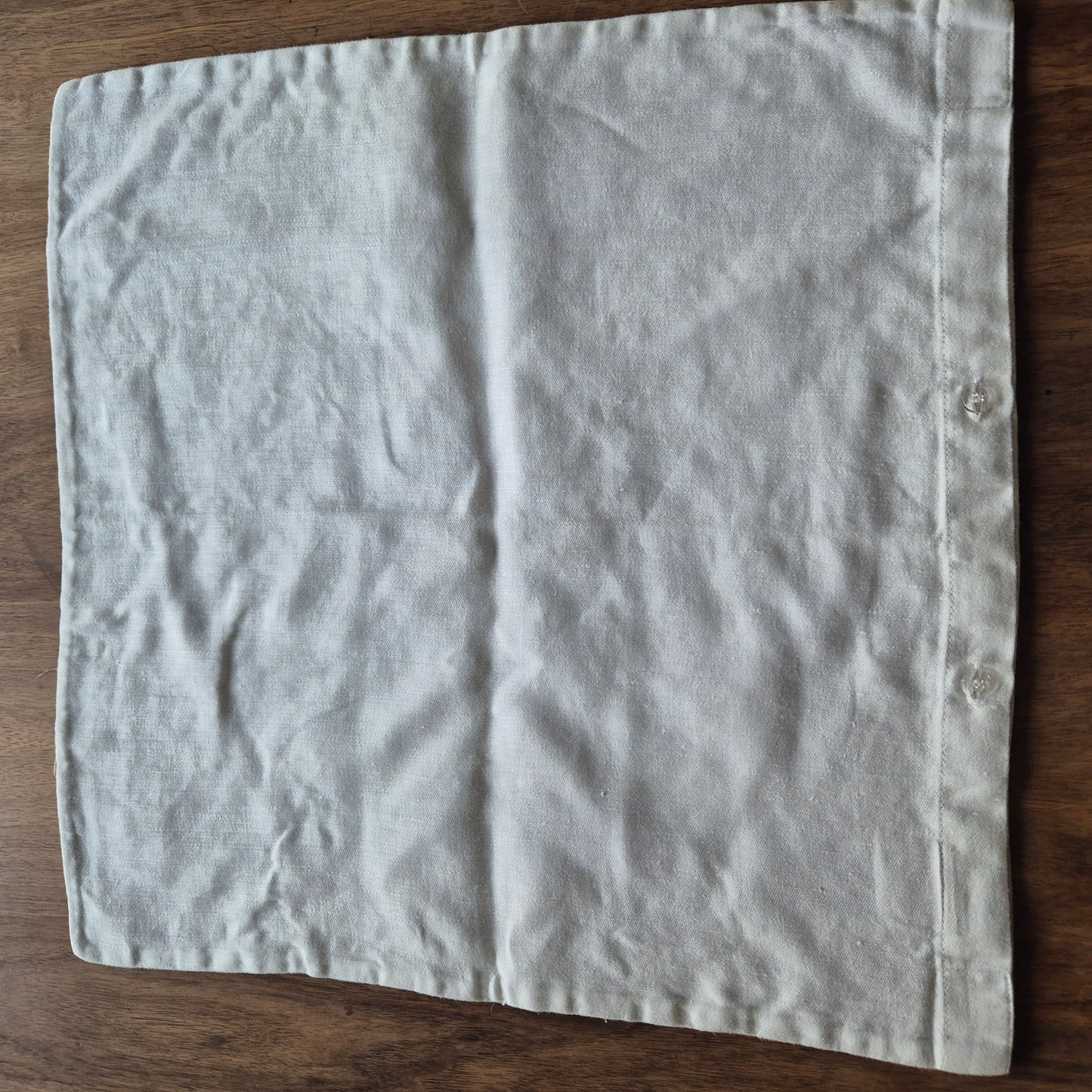 Antiker Kissenbezug Kissenhülle klein 50x50cm Leinen Baumwolle mit Flecken!