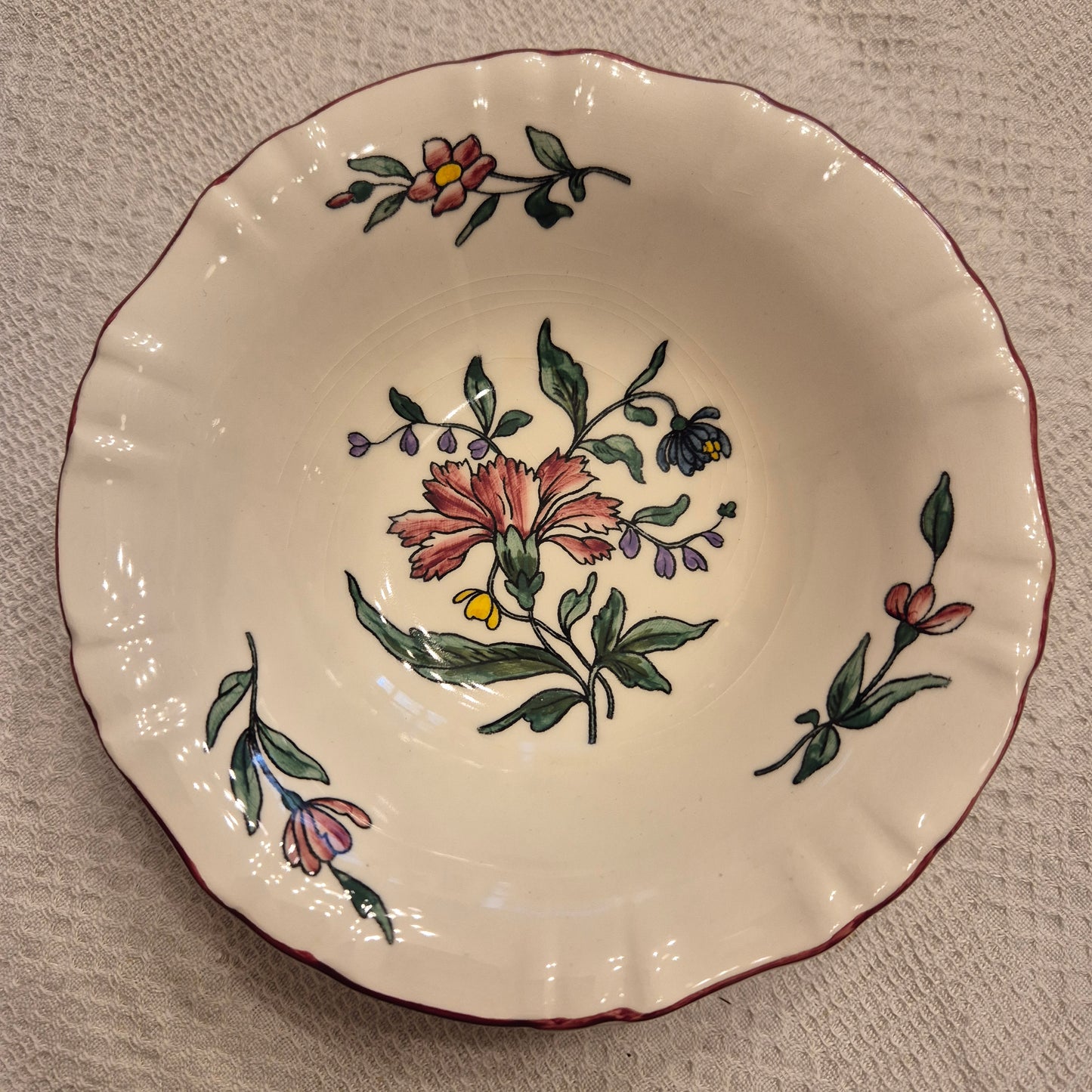 Kleine Vintage Zell am Harmersbach Alt Straßburg Schale Keramik Blumen (Abplatzer)