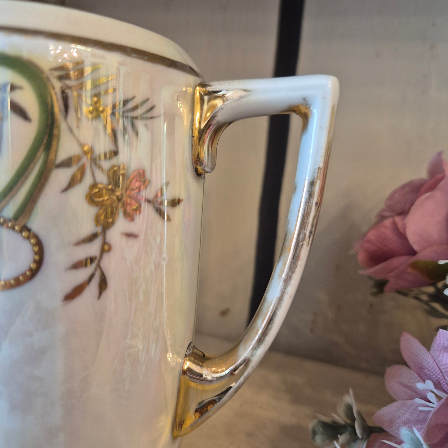 Handbemaltes böhmisches Jugendstil Kännchen Sahnekännchen