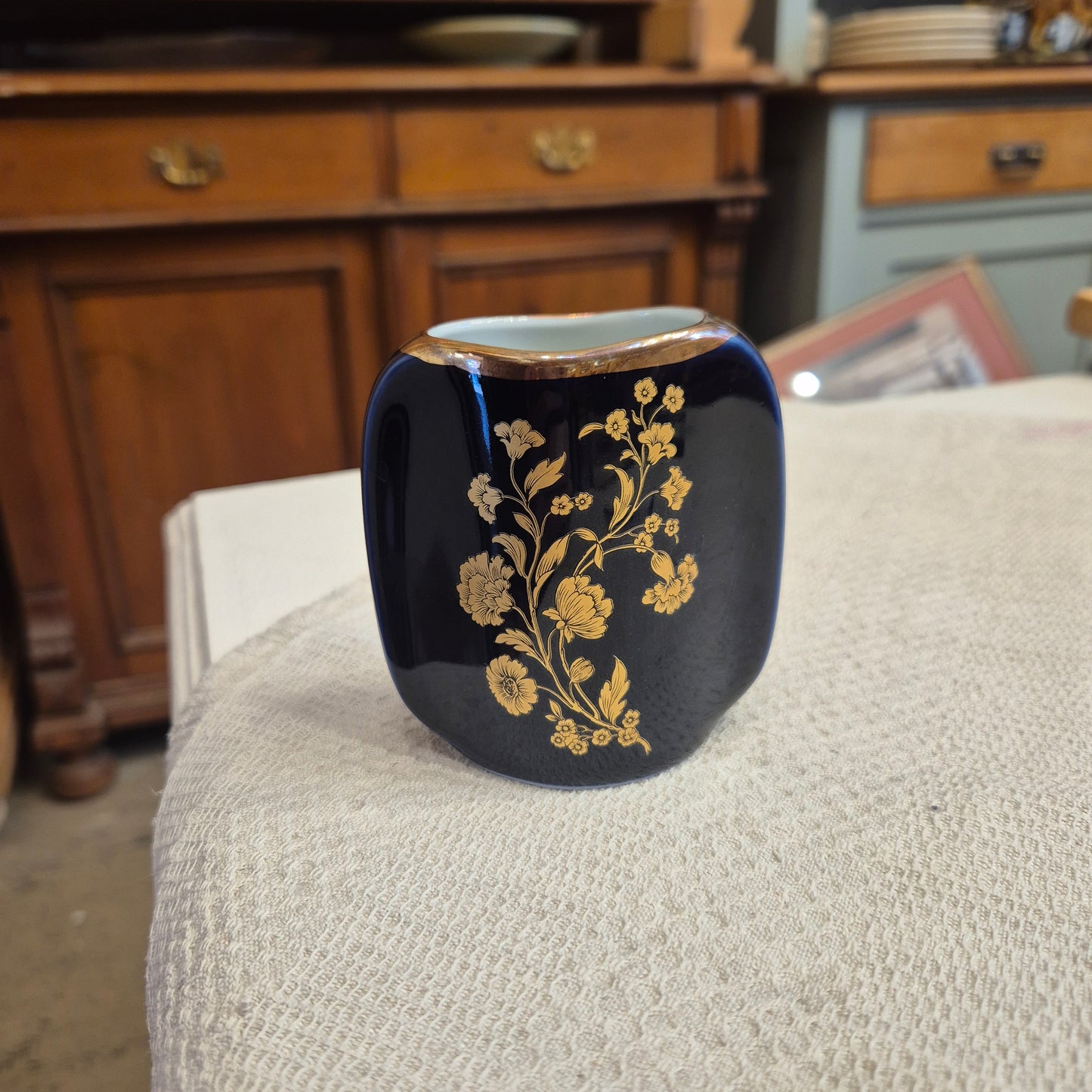 Alte kleine Porzellan Vase kobalt KPM
