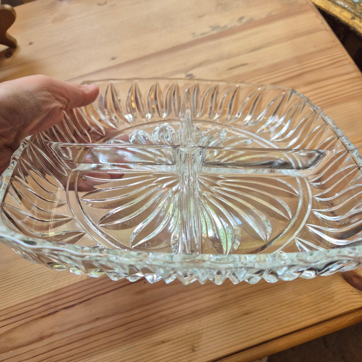 Glas Kristall Servierteller Vintage Snackteller