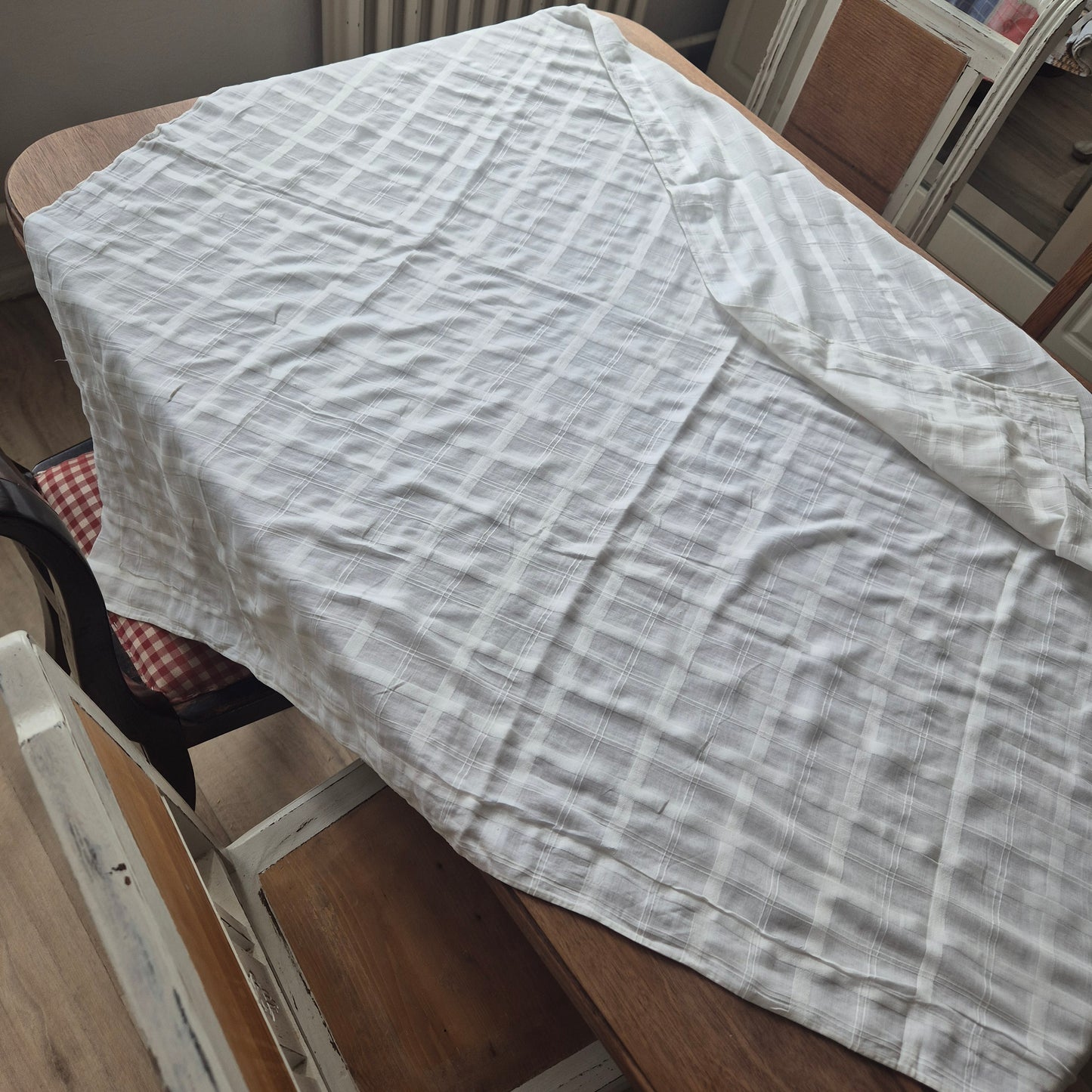 Antike weiße transparente Baumwolle Baby Decken Bezug Shabby Chic Bettwäsche kleine Bettdecke Brocante