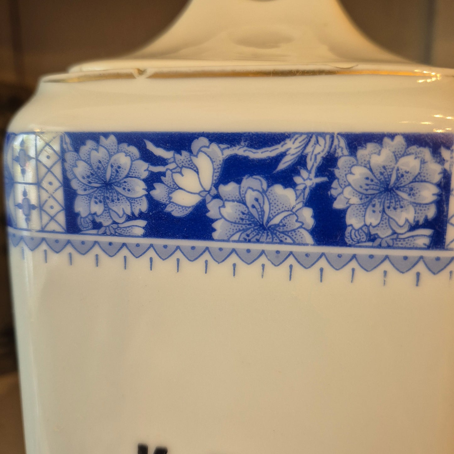 Jugendstil Vorratsdose Weiß Blau Kaffee Schwarzenberg Germany