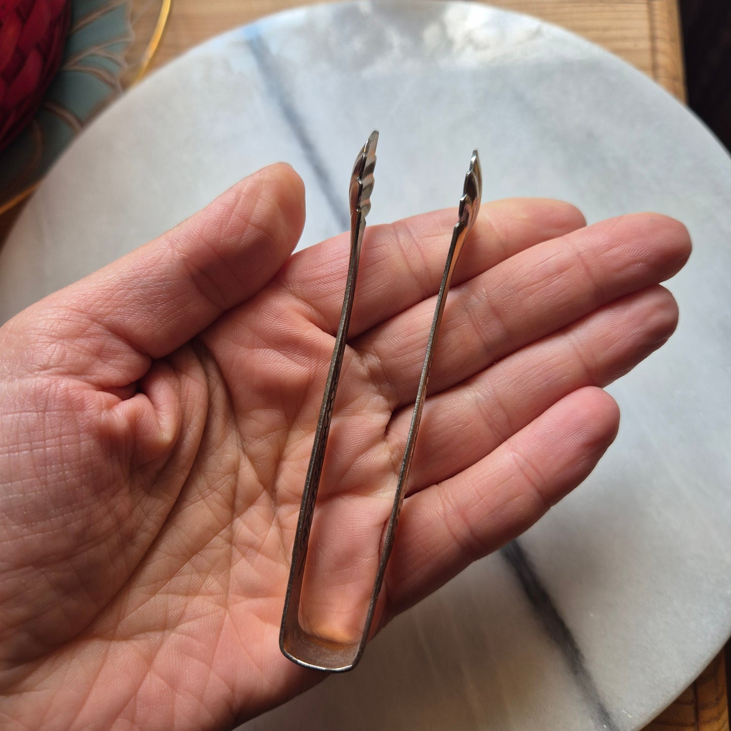 Antike Zuckerzange gold silber