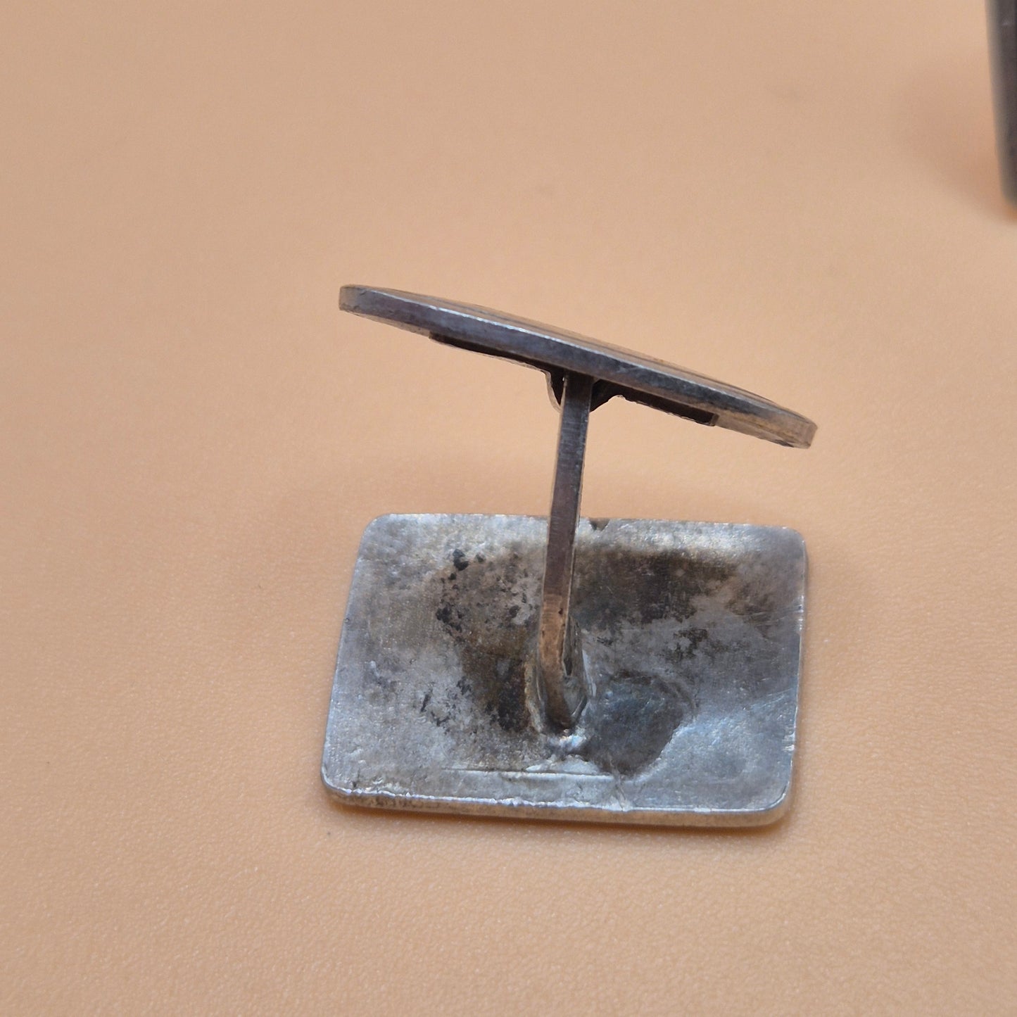 Vintage alte Manschettenknöpfe 835 echt Silber rechteckig zum Aufpolieren!
