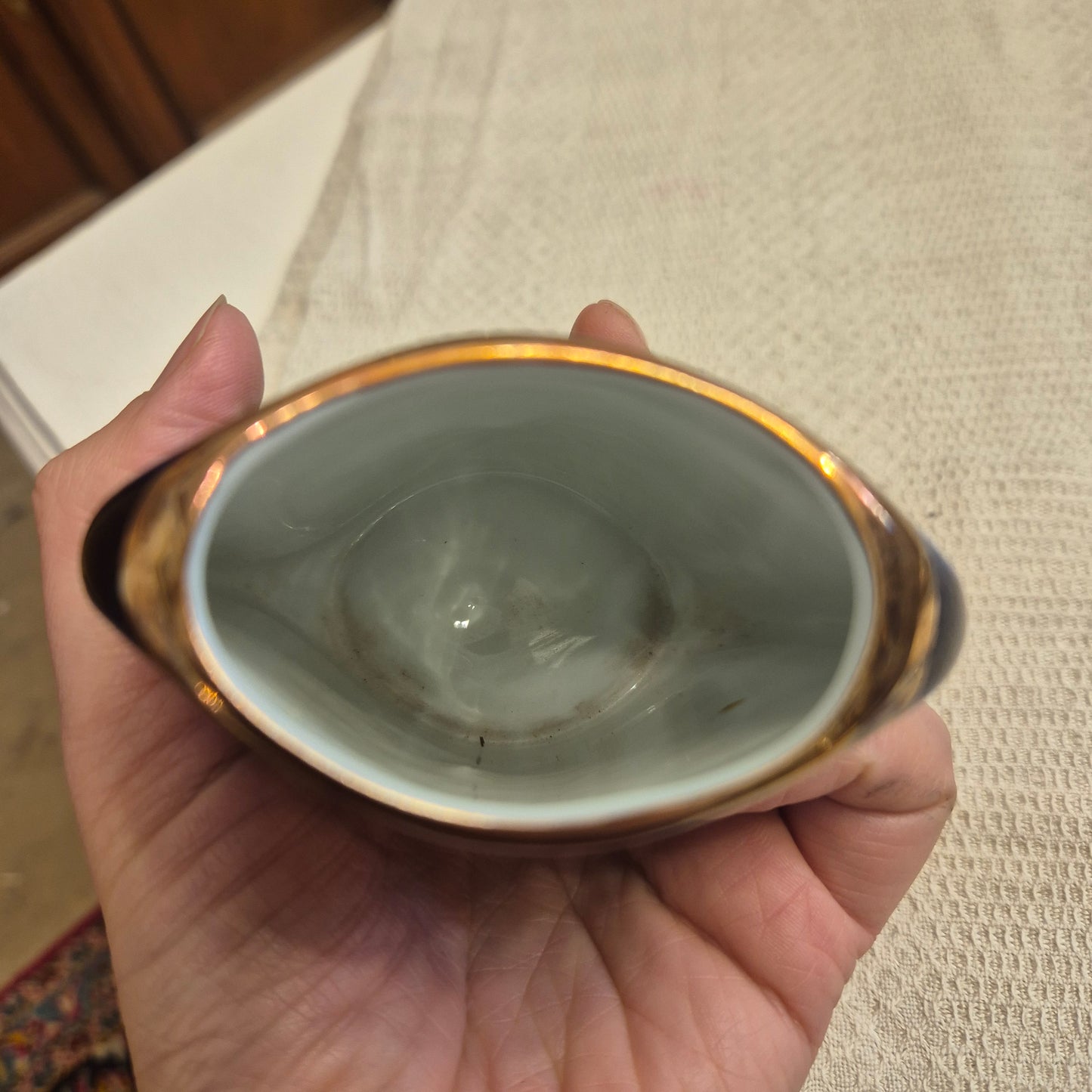 Alte kleine Porzellan Vase kobalt KPM