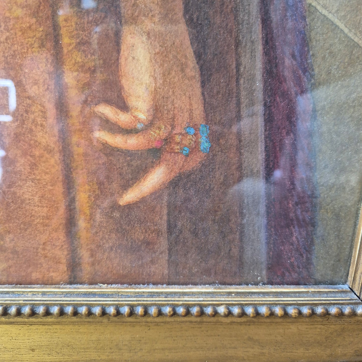 Antikes Gemälde Reproduktion: Denn er hatte große Besitztümer" von George Frederick hinter Glas auf Holz gemalt und gerahmt