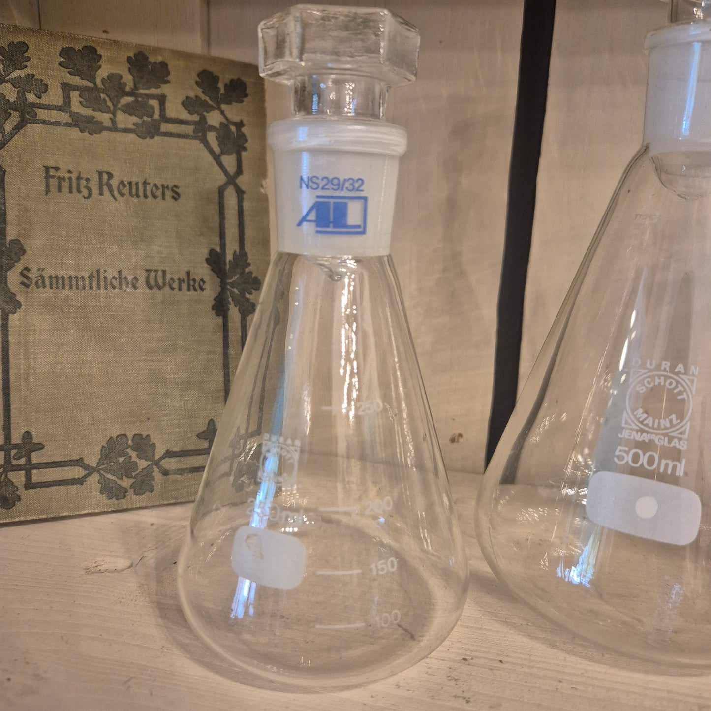 3x Schott&Mainz Erlenmayerkolben 250ml und 500ml Glas Tranzparent