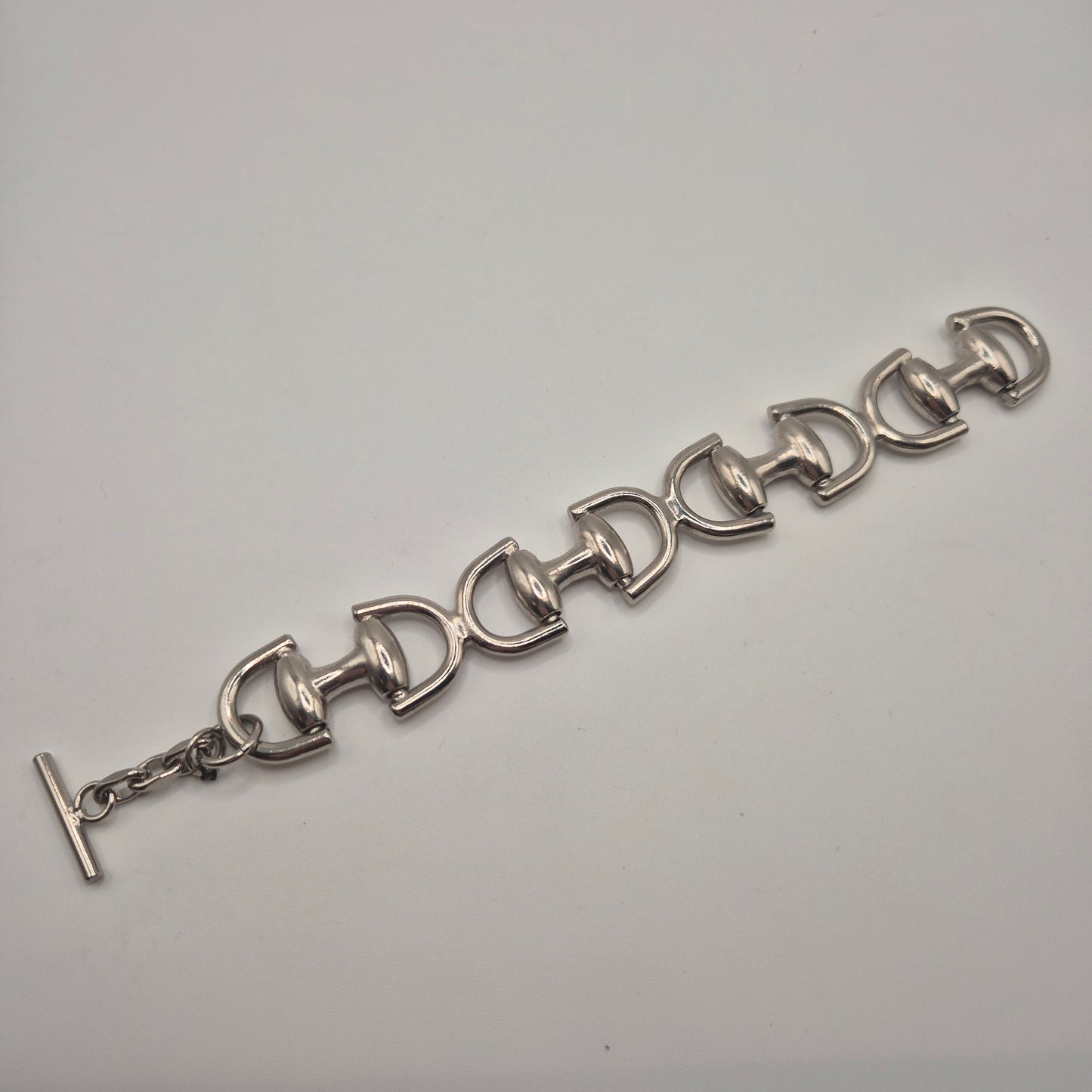 Silbernes Vintage Armband massiv Metall Statement 80er Jahre Anker