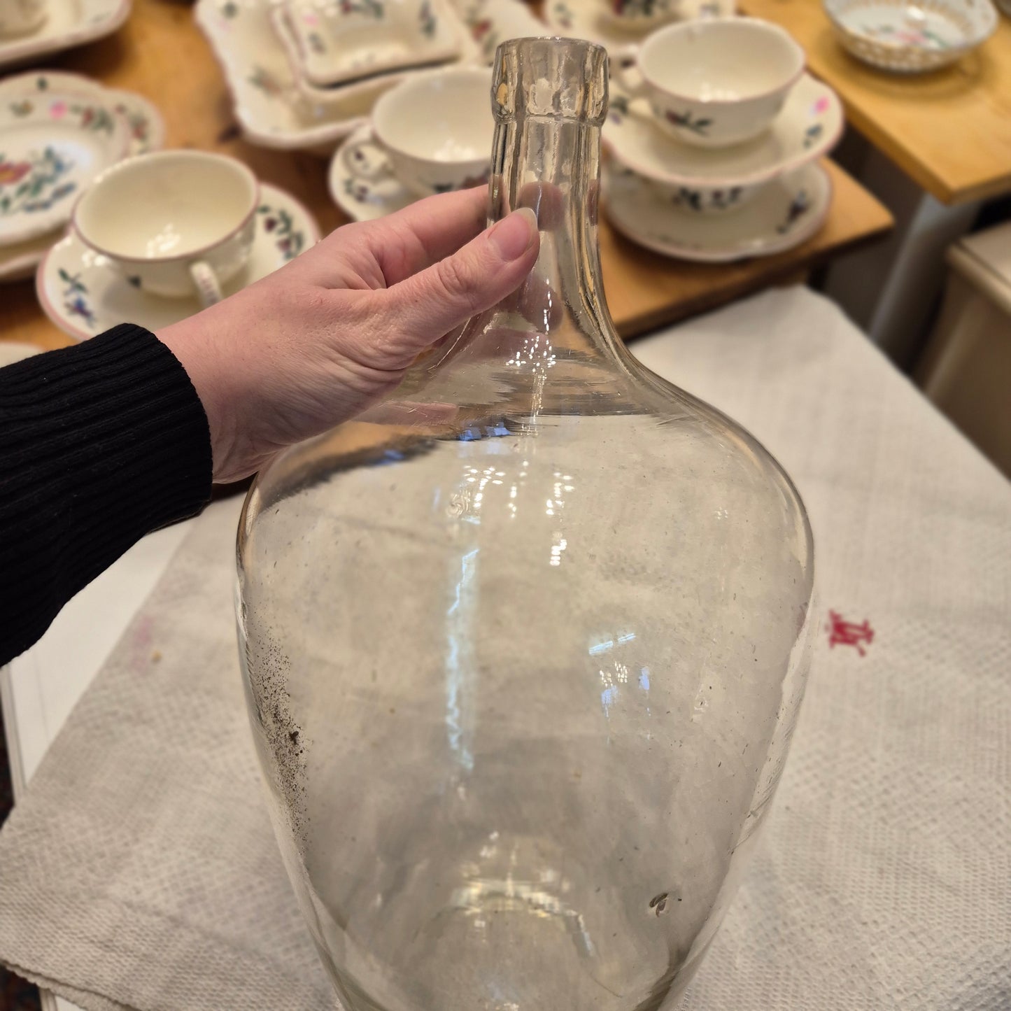 Vintage Mittelgroßer Glasballon Glas Weinballon Dekoration auch für Pflanzen