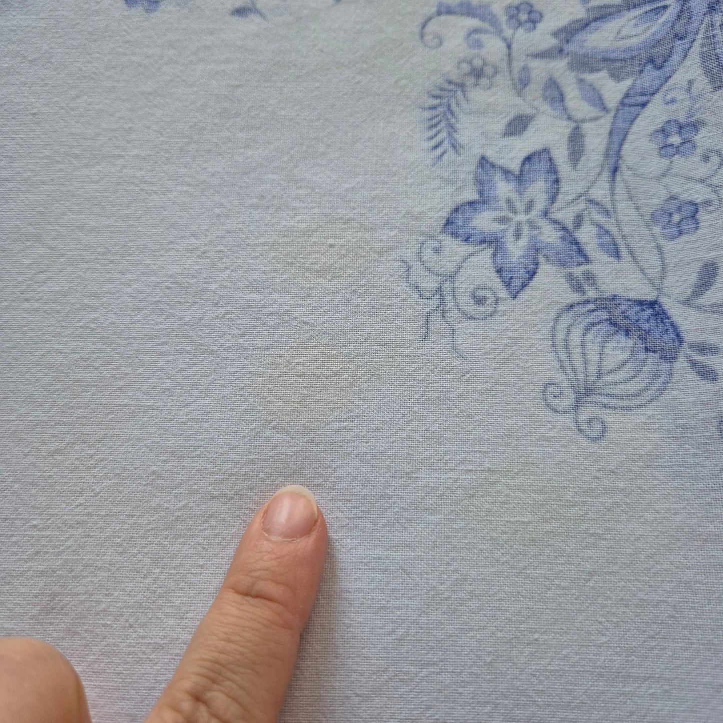 Vintage Tischdecke Zwiebelmuster blau weiß DDR 128x 160cm