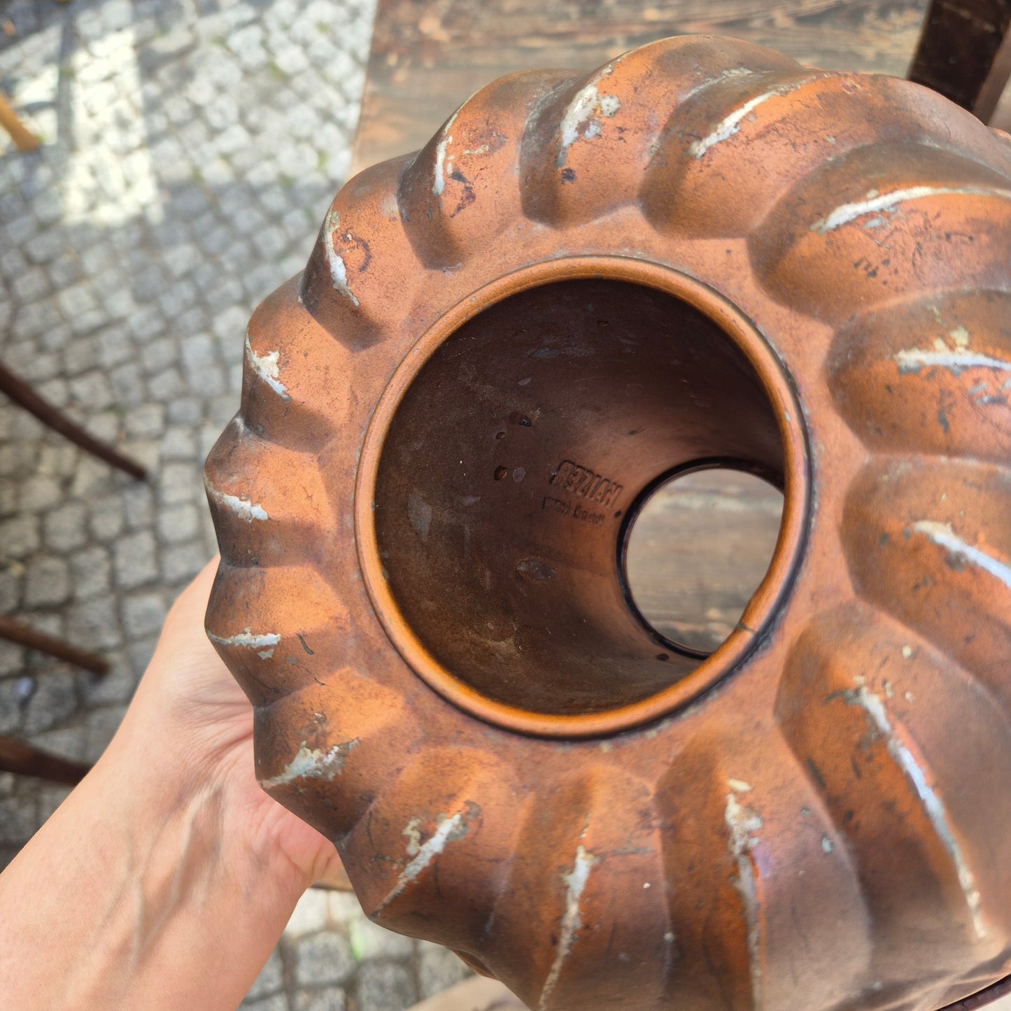 Antike Metall Kaiser Made in Germany Backform Kuchenform braun Kranz Gugelhupf auch für die Wand
