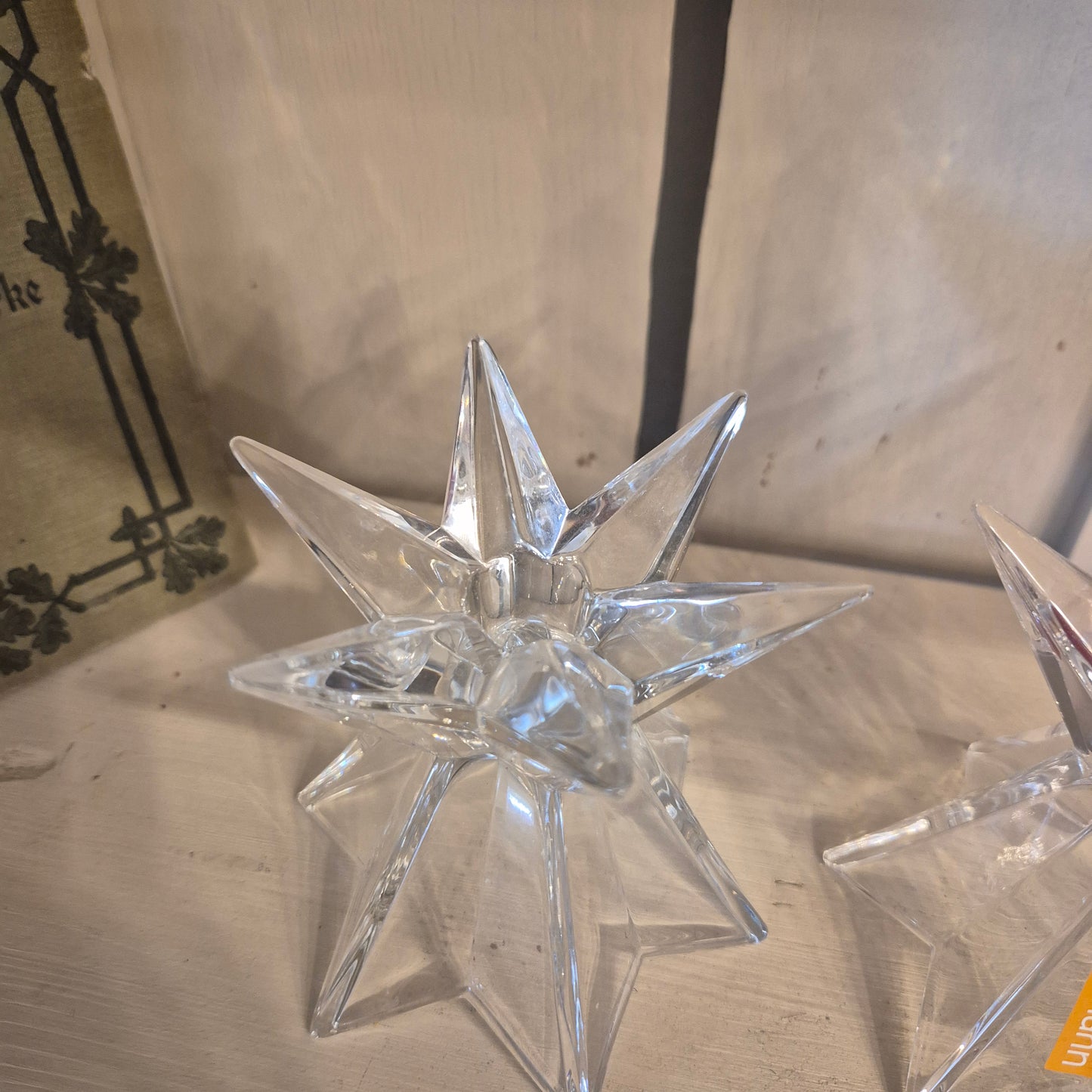 2x Nachtmann Kerzenhalter Glas Sternform für kleine Kerzen