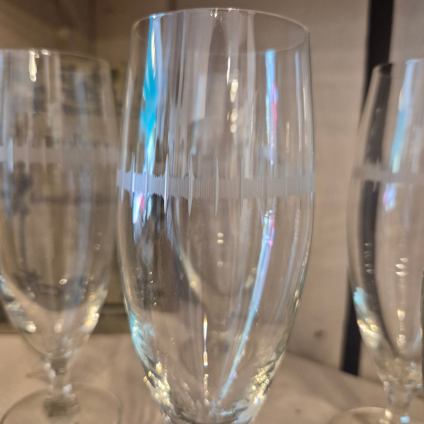 6x einfache 50er Jahre Weingläser Sektgläser transparent zeitlos schön!