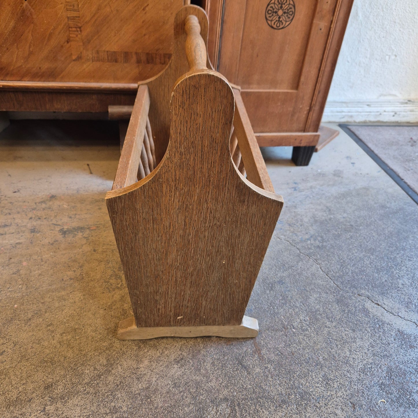 Vintage Holz Zeitungsständer Aufbewahrung Magazin Prospekt