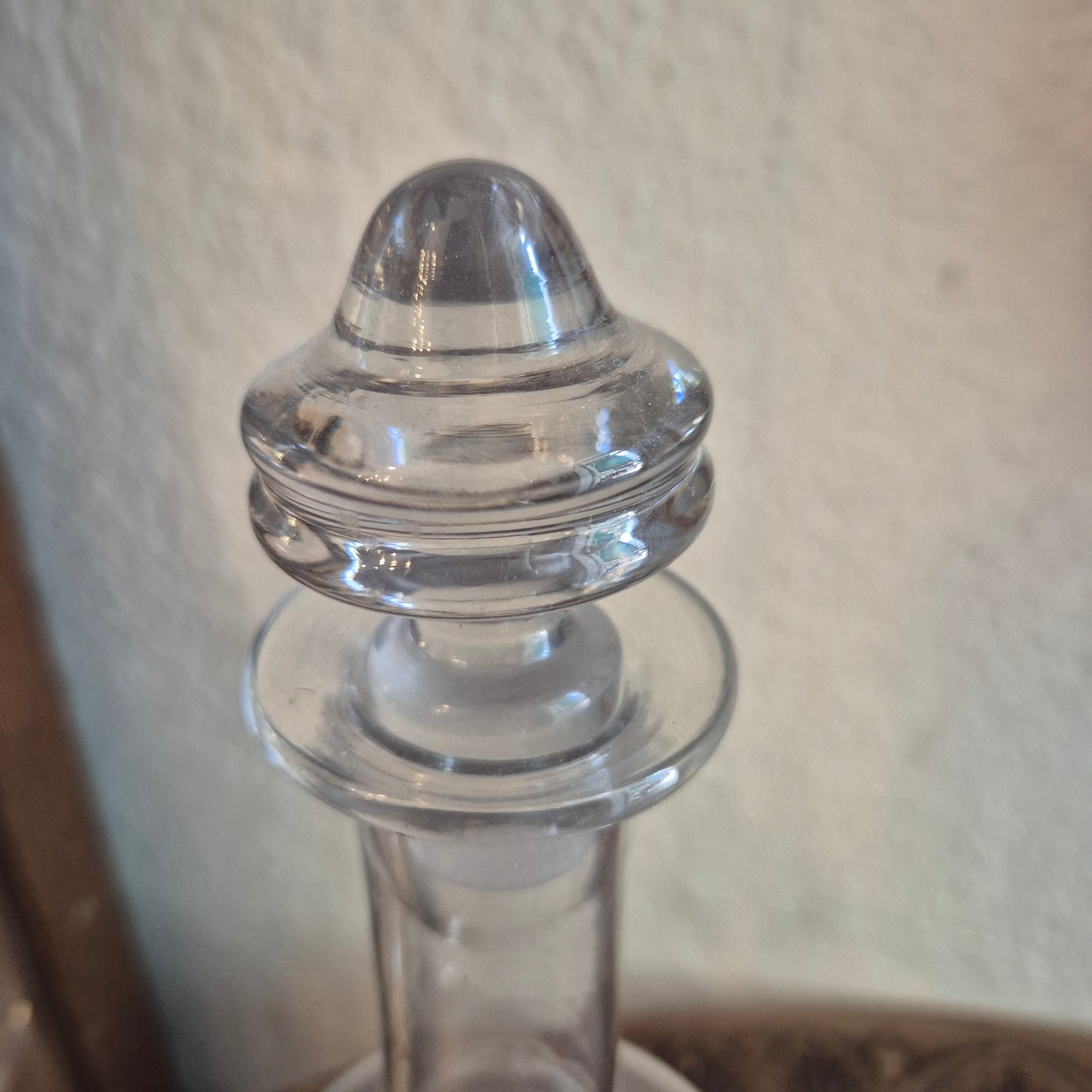 Edle Jugendstil Karaffe Glas geschliffen Muster für Wein