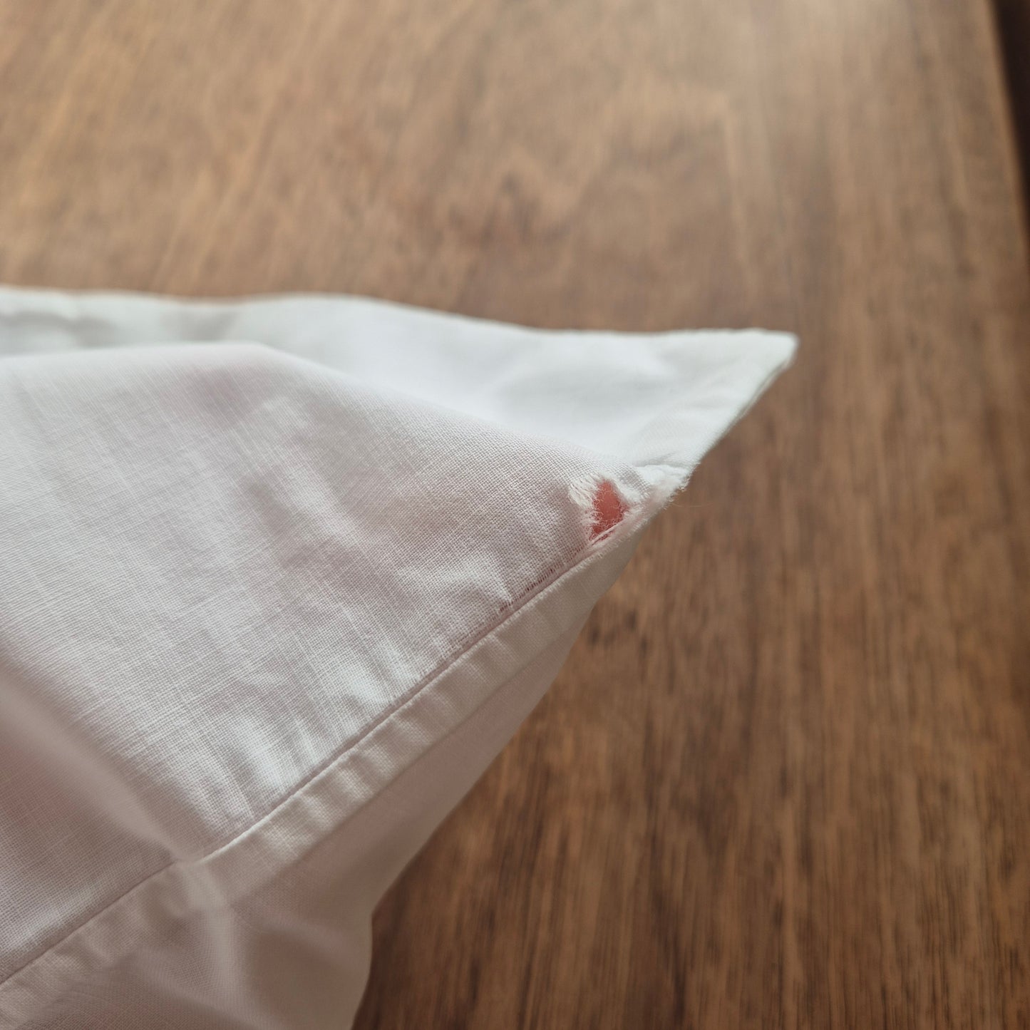 Antiker weißes Kopfkissenbezug zum Schnüren 60x48cm (Minimale Löcher)