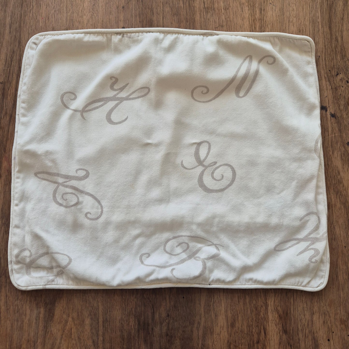 Vintage Kissenbezug Kissenhülle klein 45x50cm Strauss 1902 Baumwolle creme grau