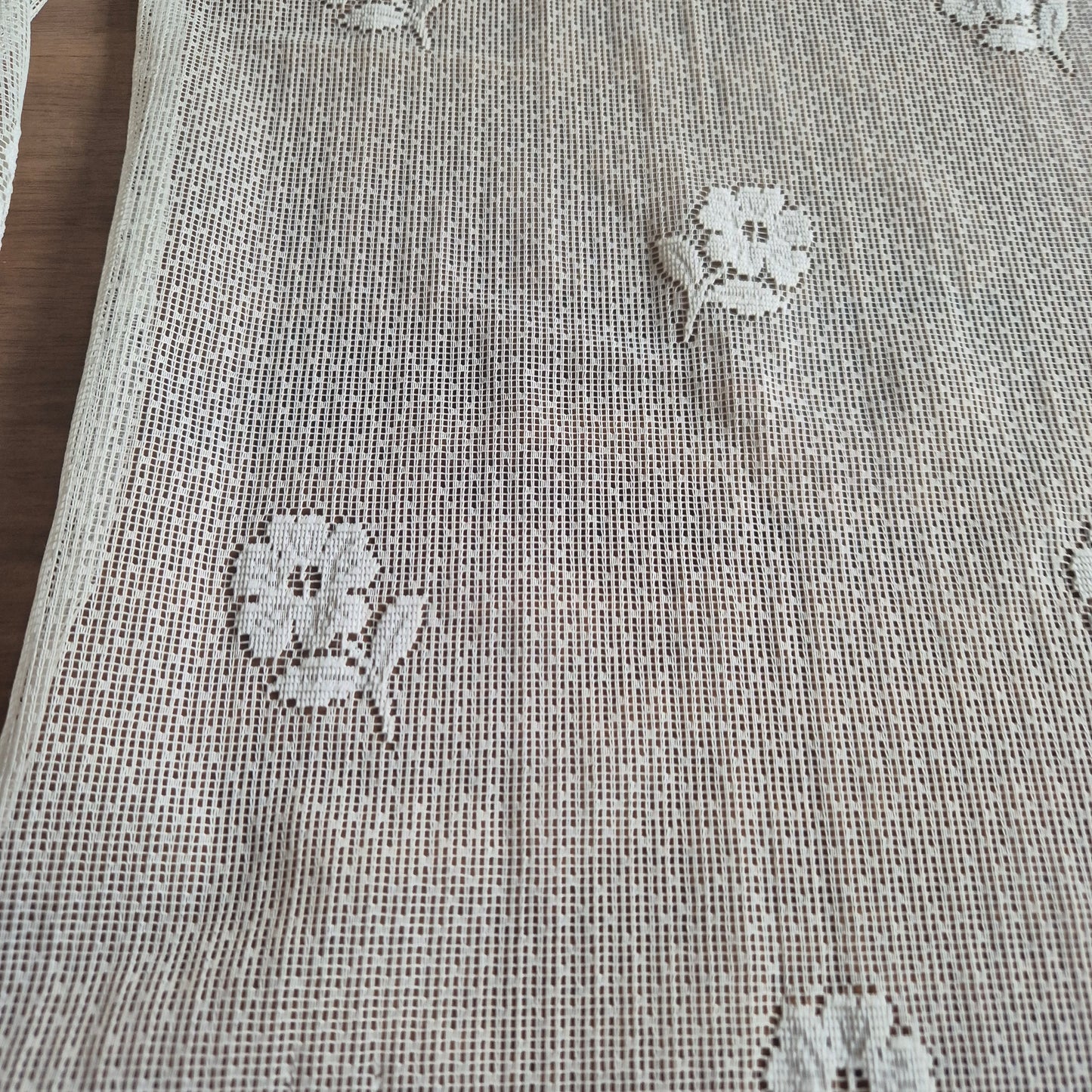 2x Vintage Scheibengardine Gardine 65x70cm für Stange Fenster Polyester
