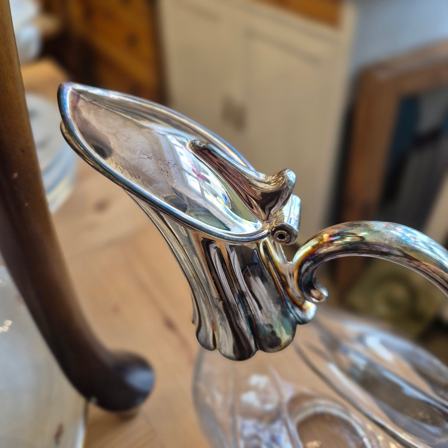 Vintage Weinkaraffe versilbert Entenform Italia Karaffe