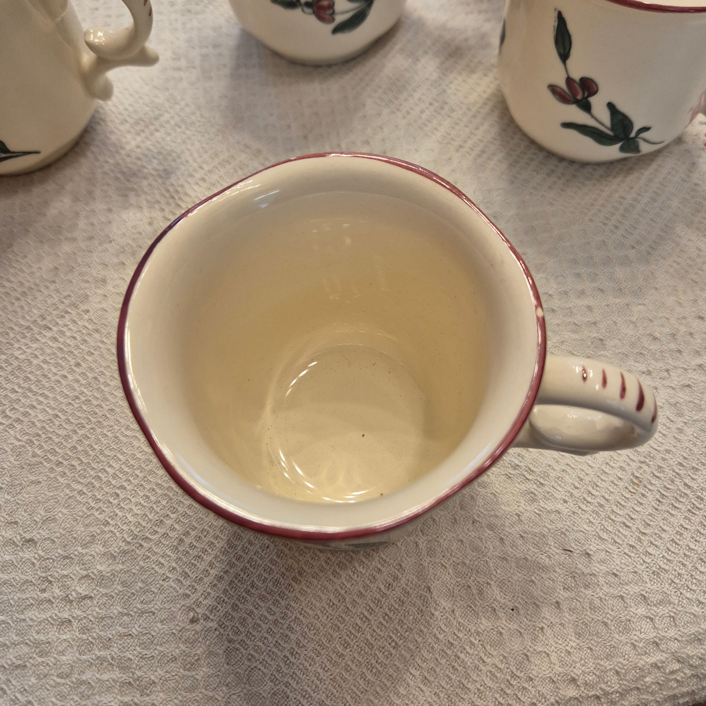 Vintage Zell am Harmersbach Alt Straßburg Tee / Kaffee Tasse klein Keramik Blumen (minimaler Abplatzer!)