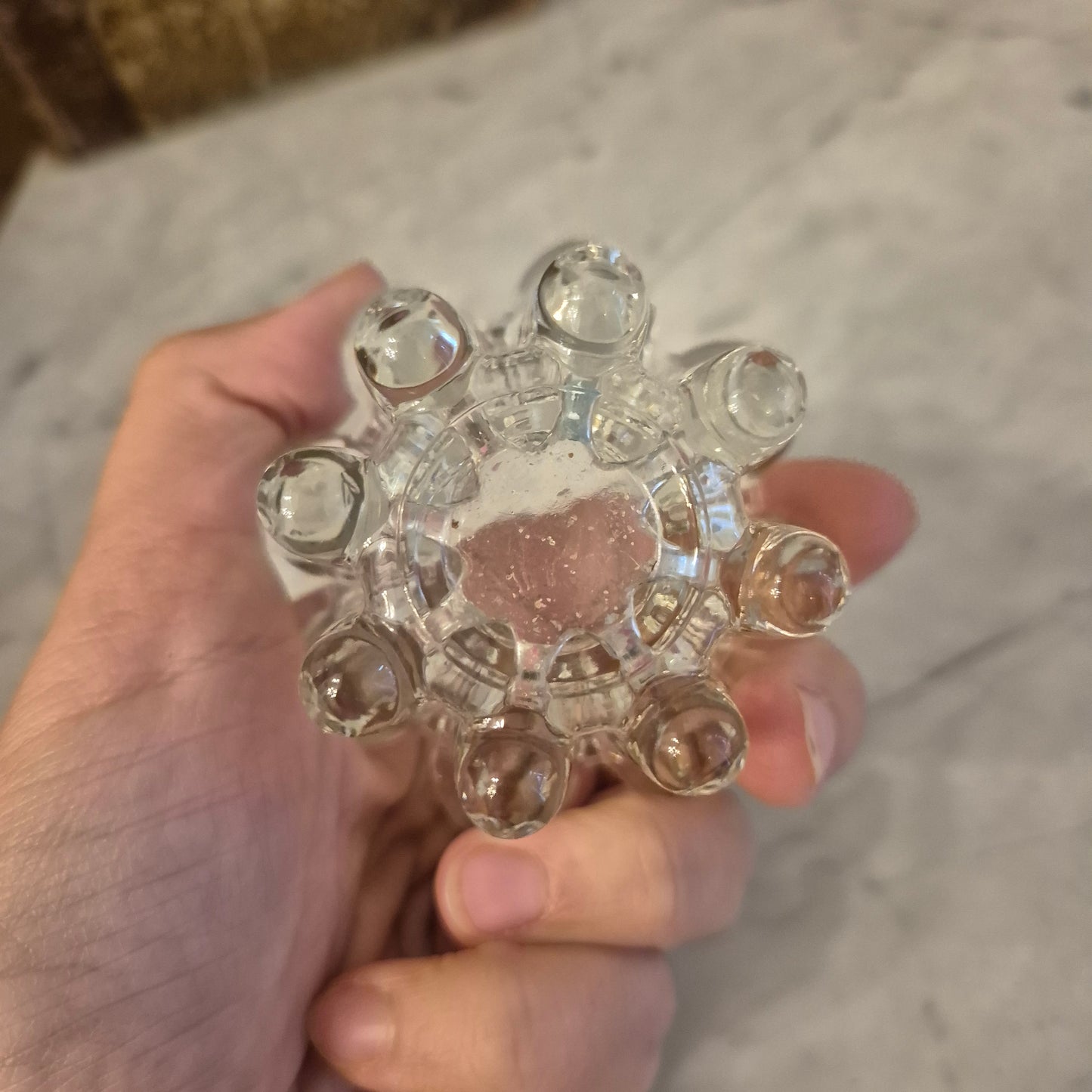 Vintage Bubble Kerzenständer Kerzenhalter Kristall oder Glas