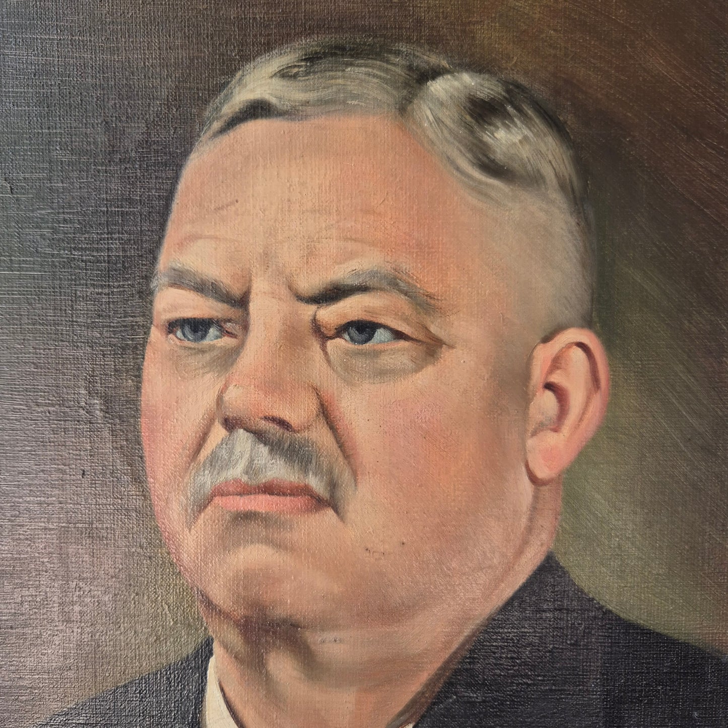 Antikes Ölgemälde auf Leinwand Portrait eines Mannes gerahmt