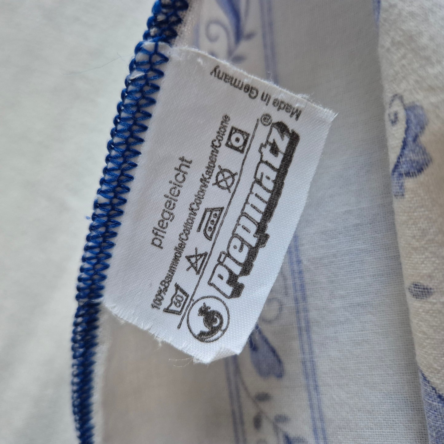 Vintage Tischdecke Zwiebelmuster blau weiß DDR 128x 160cm