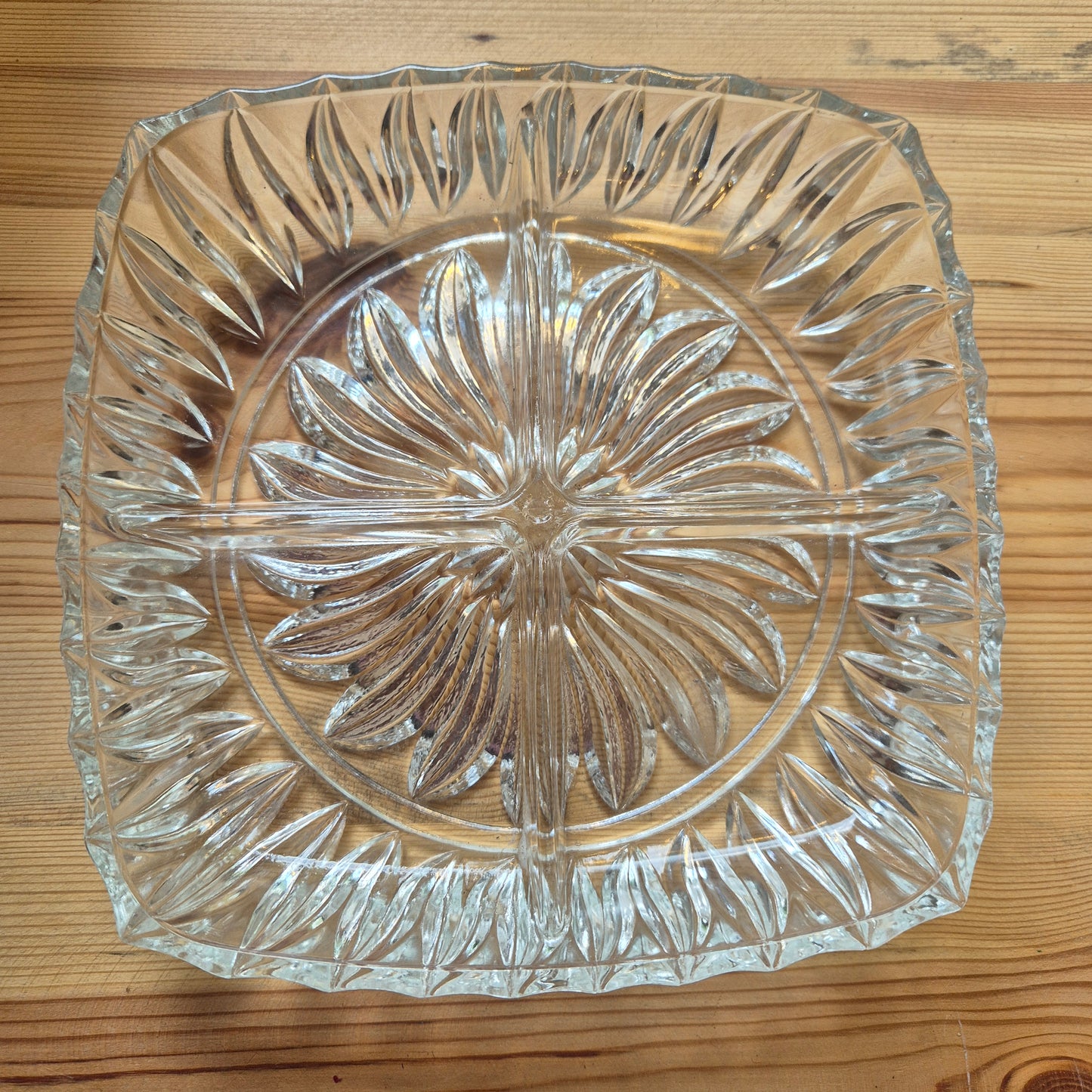 Glas Kristall Servierteller Vintage Snackteller
