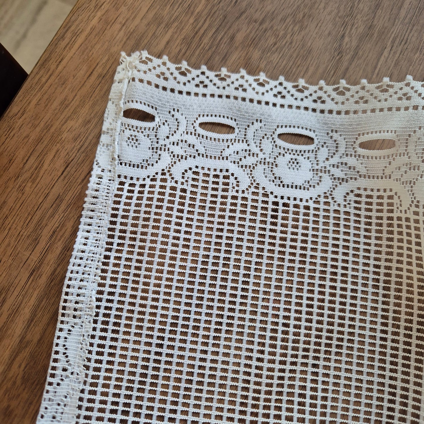 1x Vintage Scheibengardine Gardine 88x 180cm für Stange ein Fenster Polyester