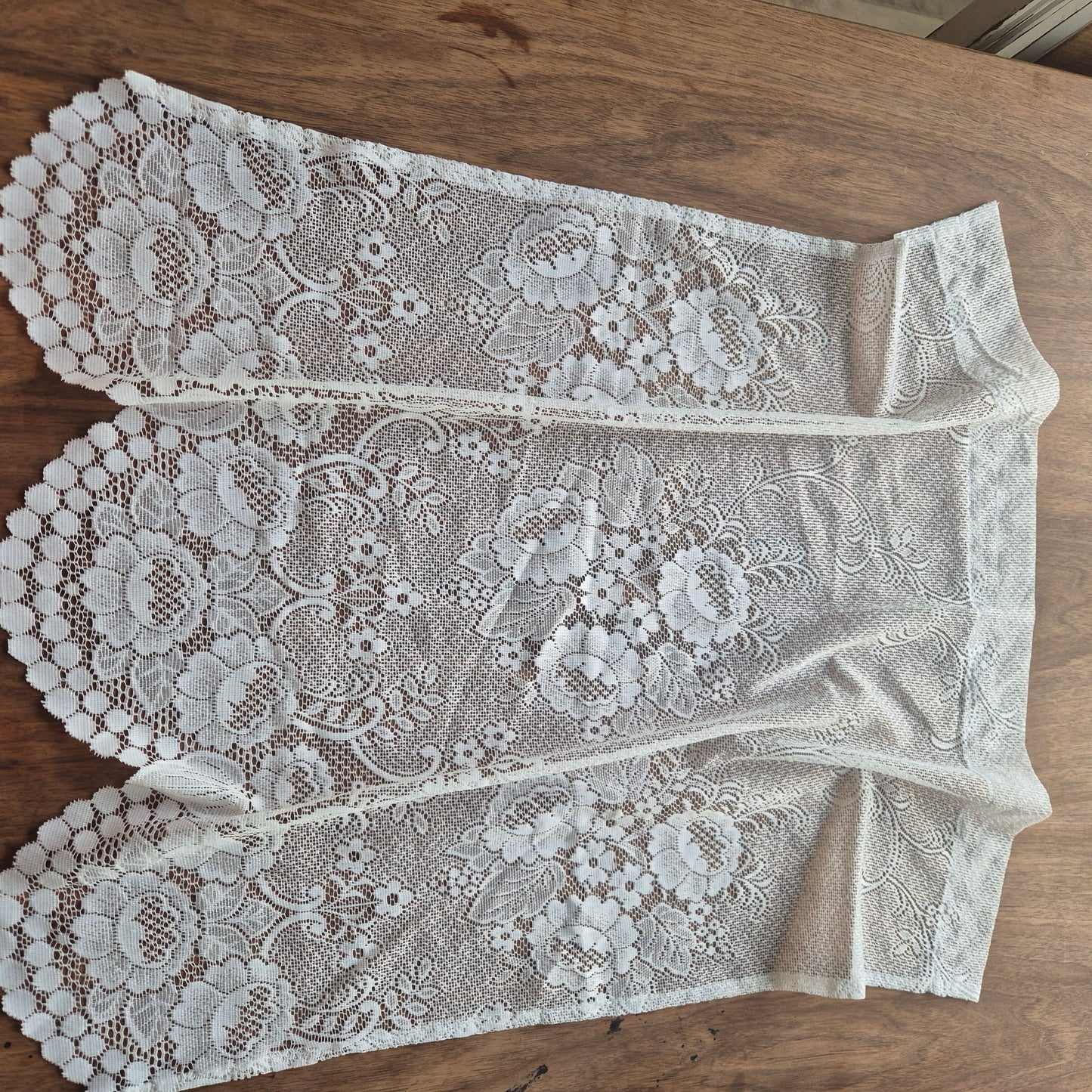 1x Vintage Scheibengardine Gardine 65x70cm für Stange ein Fenster Polyester
