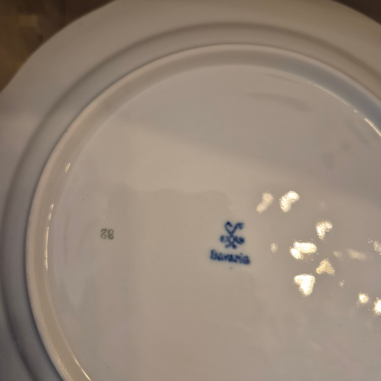 9x Antike Bavaria Porzellan Kuchenteller mit Blumenmotiv Goldrand